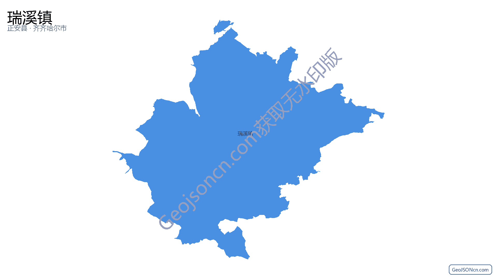 瑞溪镇行政区划边界地图（正安县·遵义市）,提供GeoJSON、SHP矢量边界数据下载及高清地图大图(PNG/JPG) - GeoJSONcn.com