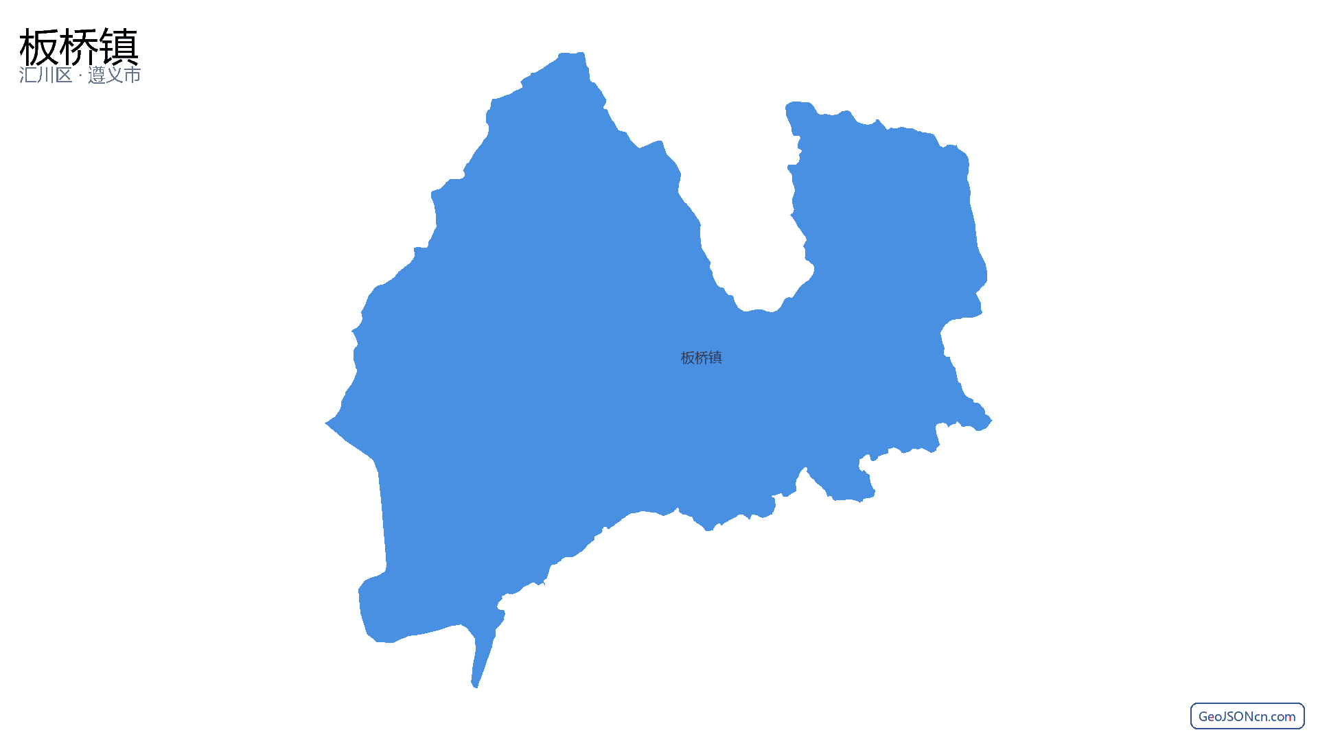 板桥镇行政区划边界地图(汇川区·遵义市),提供GeoJSON、SHP矢量边界数据下载及高清地图大图(PNG/JPG) - GeoJSONcn.com