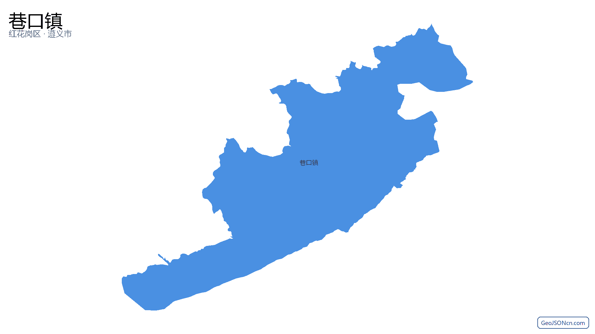 巷口镇行政区划边界地图(红花岗区·遵义市),提供GeoJSON、SHP矢量边界数据下载及高清地图大图(PNG/JPG) - GeoJSONcn.com