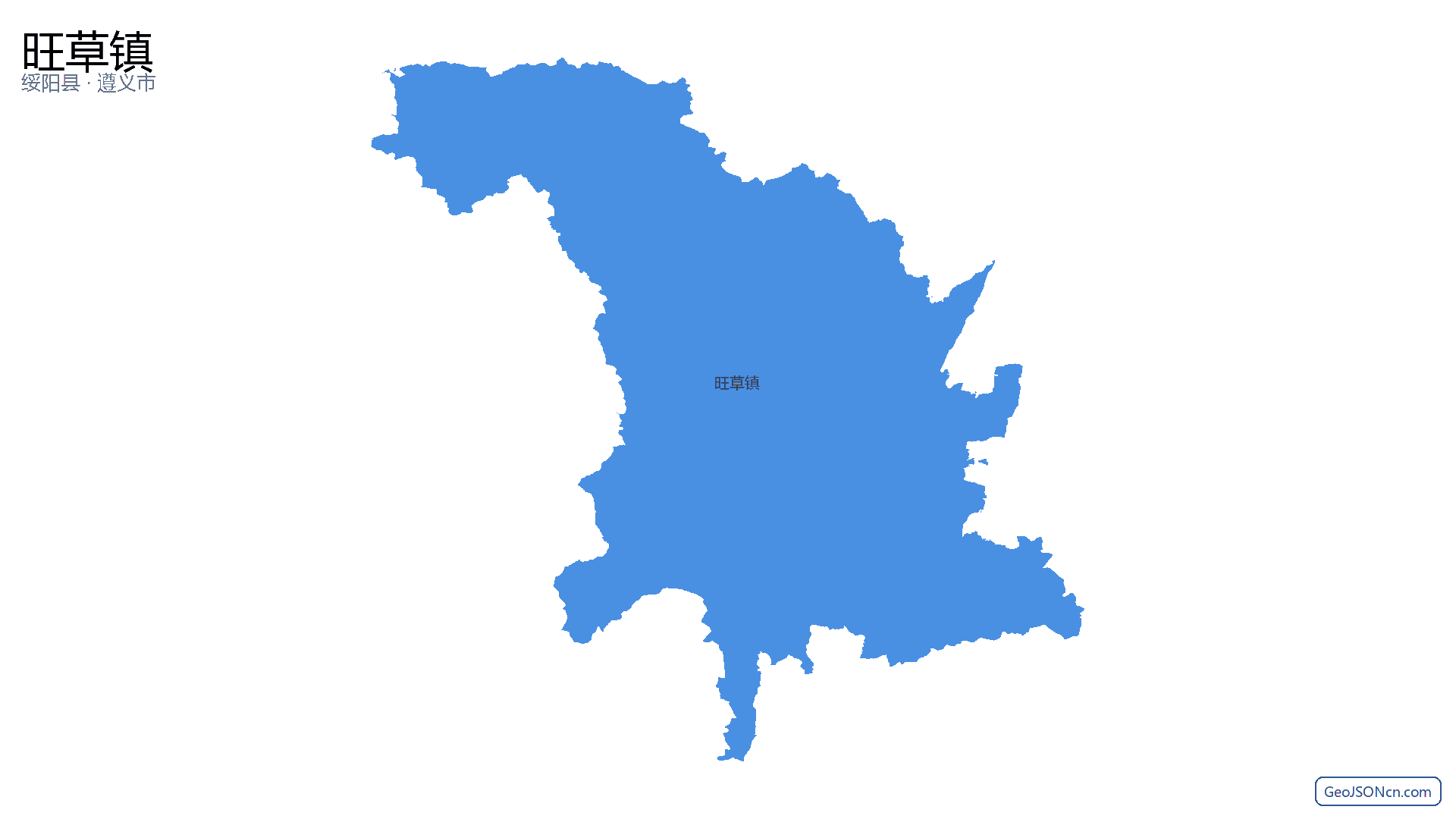 旺草镇行政区划边界地图（绥阳县·遵义市）,提供GeoJSON、SHP矢量边界数据下载及高清地图大图(PNG/JPG) - GeoJSONcn.com