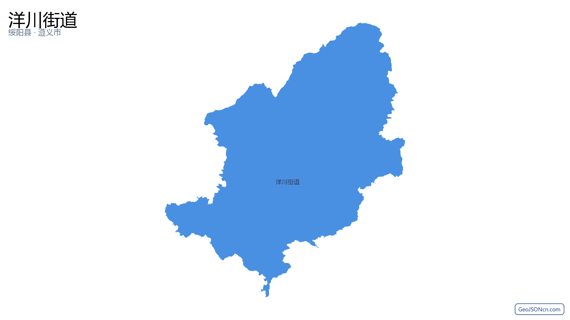 洋川街道行政区划边界地图(绥阳县·遵义市),提供GeoJSON、SHP矢量边界数据下载及高清地图大图(PNG/JPG) - GeoJSONcn.com