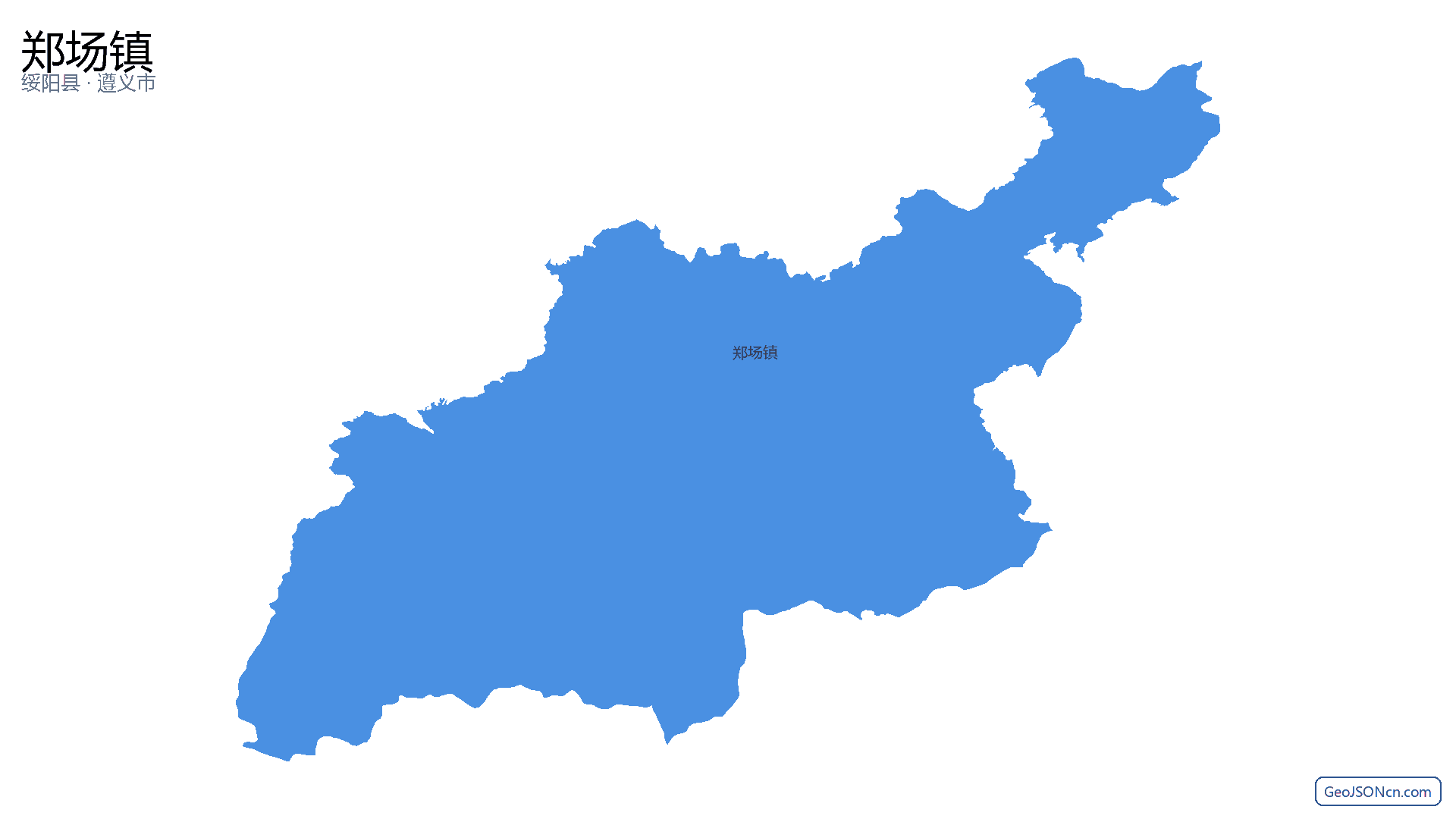 郑场镇行政区划边界地图（绥阳县·遵义市）,提供GeoJSON、SHP矢量边界数据下载及高清地图大图(PNG/JPG) - GeoJSONcn.com