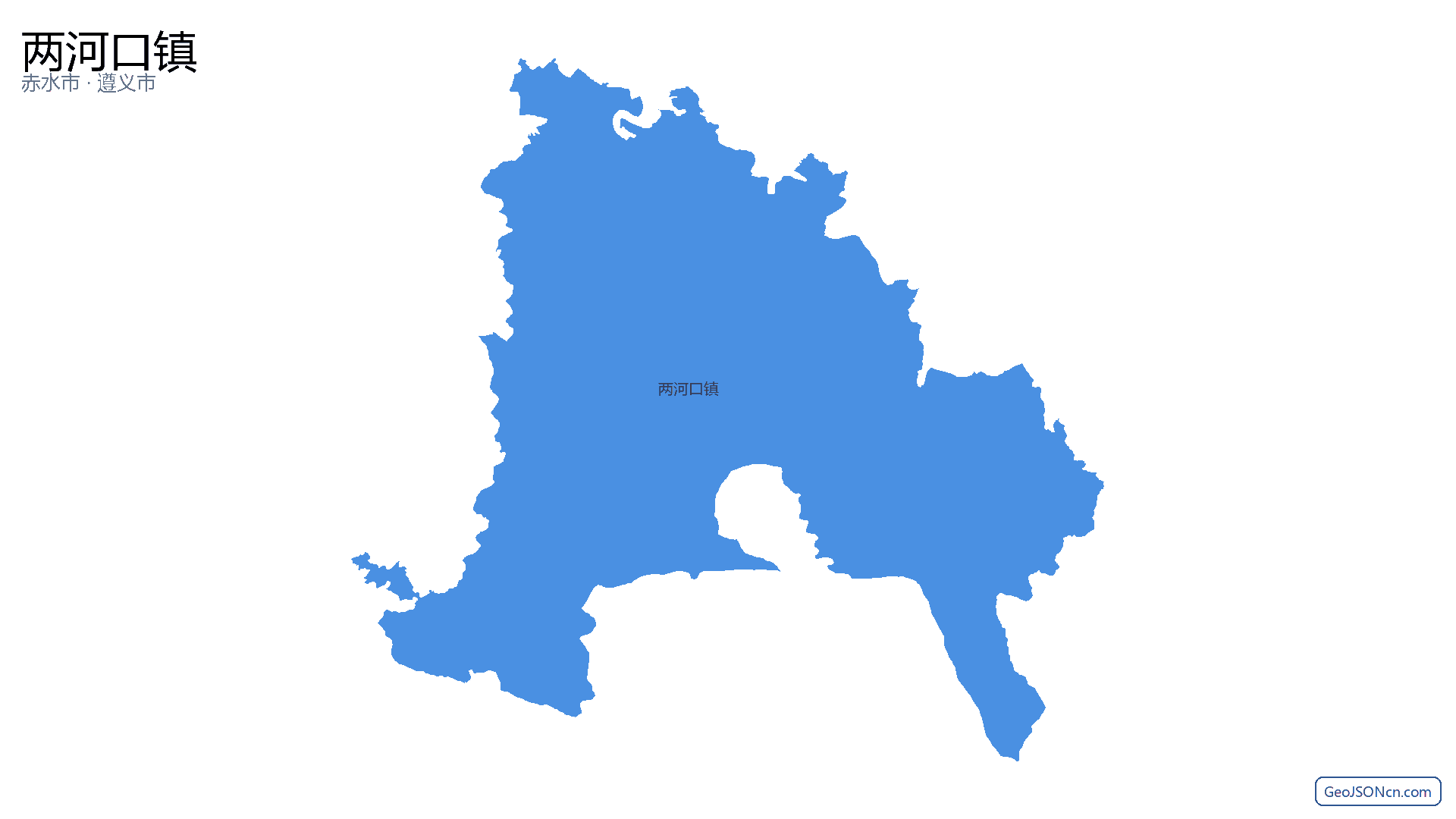 两河口镇行政区划边界地图（赤水市·遵义市）,提供GeoJSON、SHP矢量边界数据下载及高清地图大图(PNG/JPG) - GeoJSONcn.com