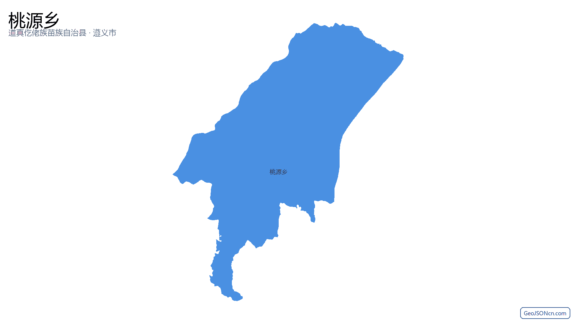 桃源乡行政区划边界地图（道真仡佬族苗族自治县·遵义市）,提供GeoJSON、SHP矢量边界数据下载及高清地图大图(PNG/JPG) - GeoJSONcn.com