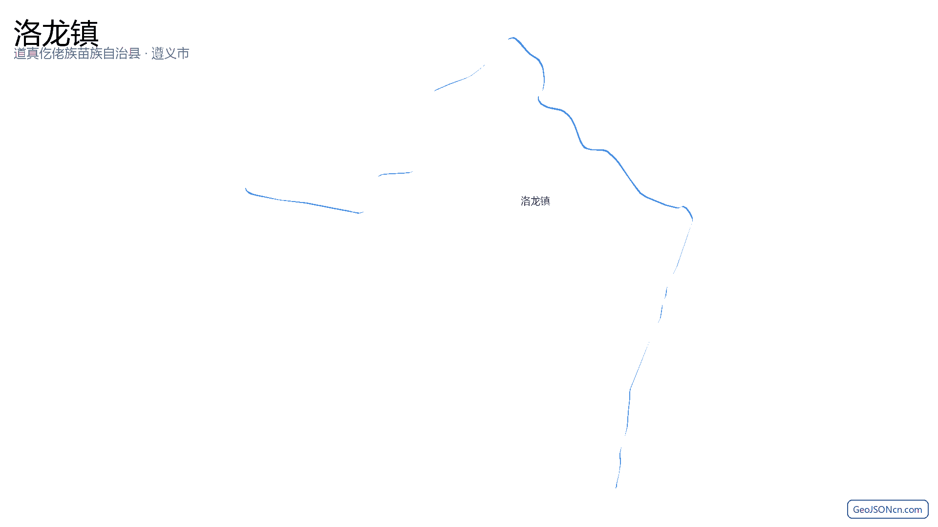 洛龙镇行政区划边界地图(道真仡佬族苗族自治县·遵义市),提供GeoJSON、SHP矢量边界数据下载及高清地图大图(PNG/JPG) - GeoJSONcn.com