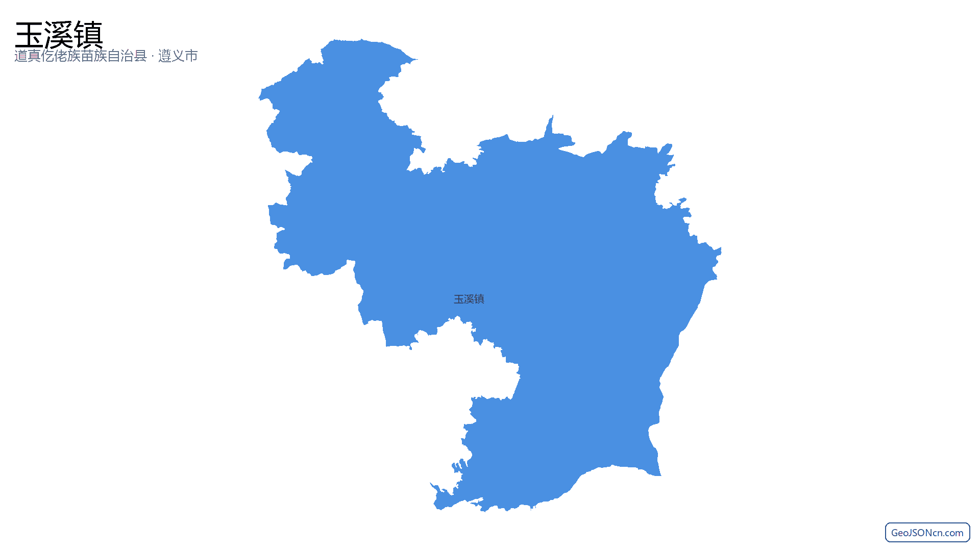 玉溪镇行政区划边界地图（道真仡佬族苗族自治县·遵义市）,提供GeoJSON、SHP矢量边界数据下载及高清地图大图(PNG/JPG) - GeoJSONcn.com