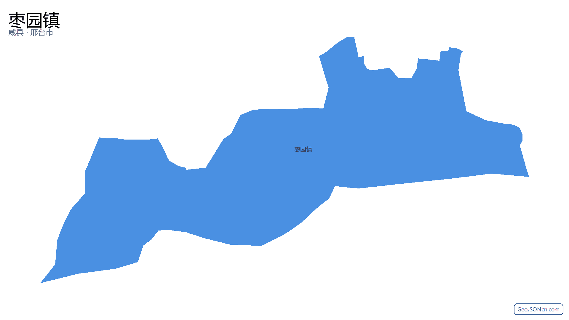 枣园镇行政区划边界地图（威县·邢台市）,提供GeoJSON、SHP矢量边界数据下载及高清地图大图(PNG/JPG) - GeoJSONcn.com
