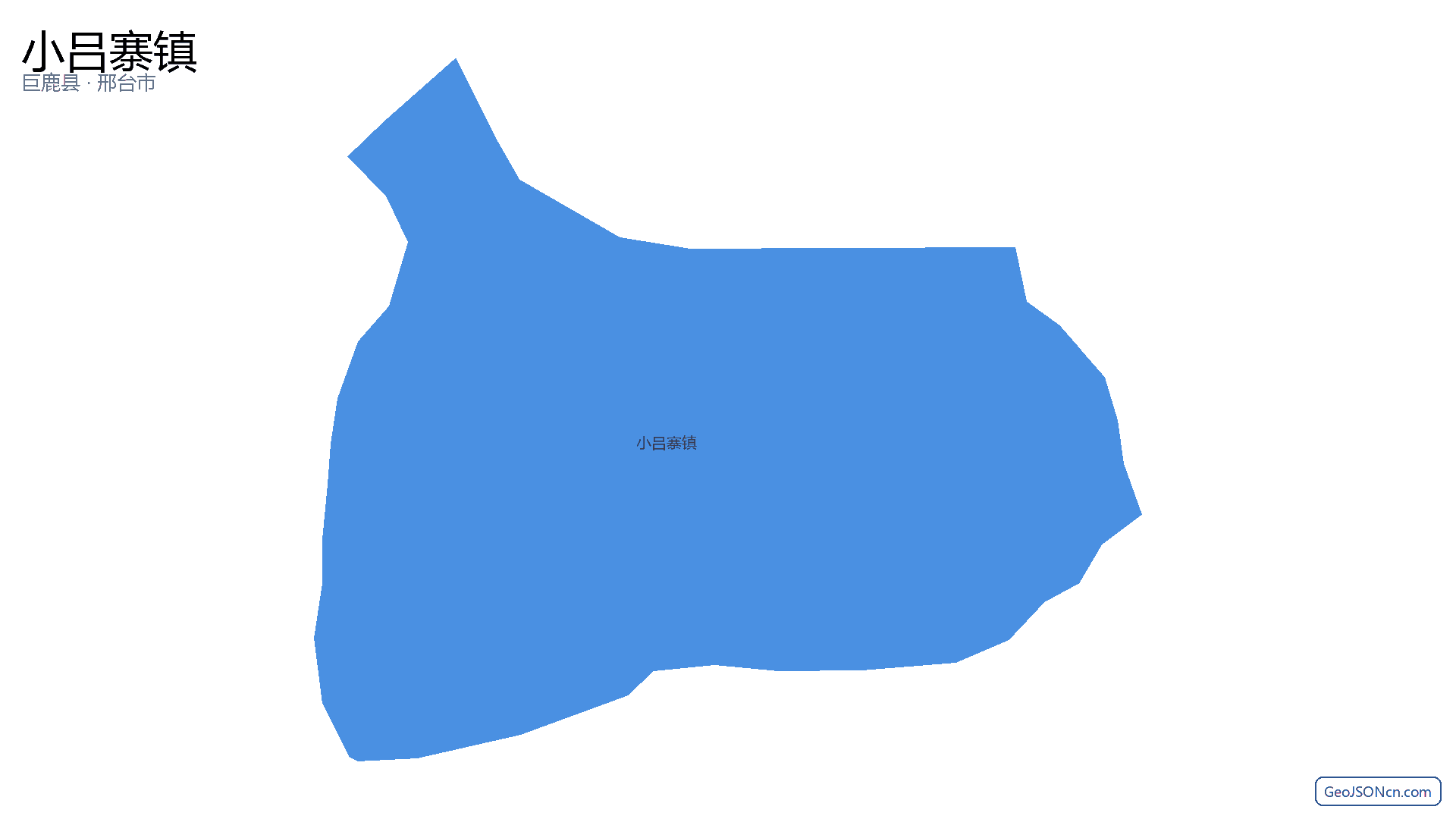 小吕寨镇行政区划边界地图（巨鹿县·邢台市）,提供GeoJSON、SHP矢量边界数据下载及高清地图大图(PNG/JPG) - GeoJSONcn.com