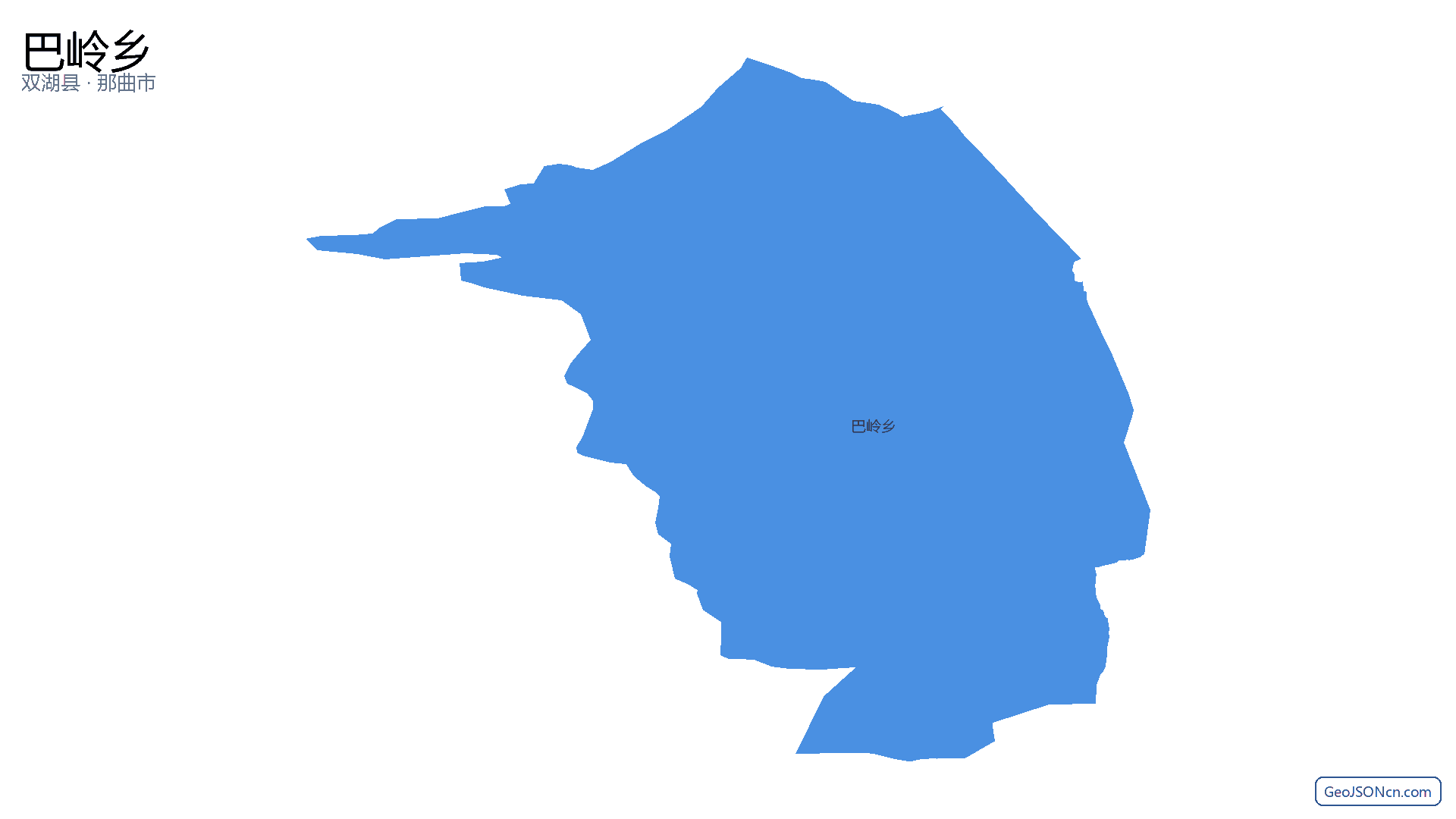 巴岭乡行政区划边界地图（双湖县·那曲市）,提供GeoJSON、SHP矢量边界数据下载及高清地图大图(PNG/JPG) - GeoJSONcn.com