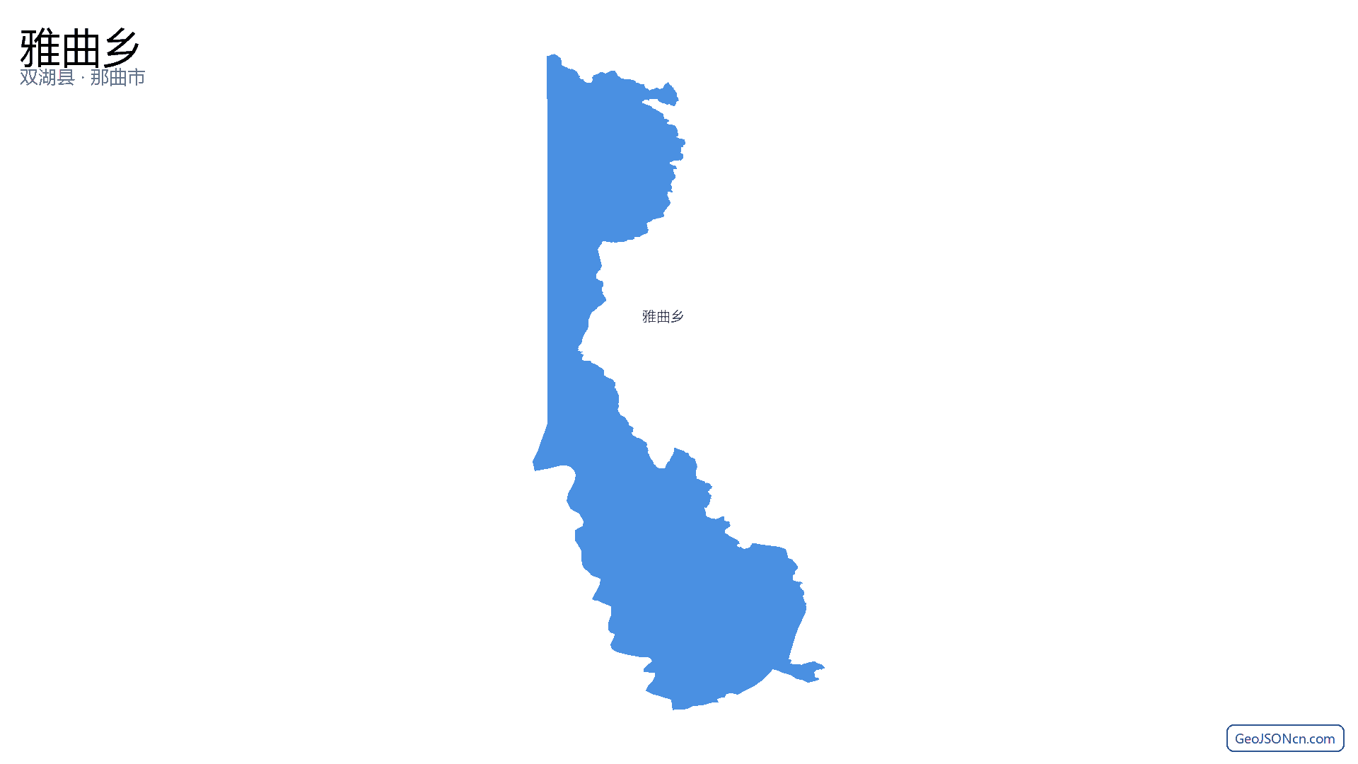 雅曲乡行政区划边界地图(双湖县·那曲市),提供GeoJSON、SHP矢量边界数据下载及高清地图大图(PNG/JPG) - GeoJSONcn.com