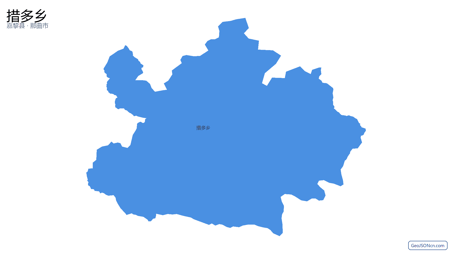 措多乡行政区划边界地图（嘉黎县·那曲市）,提供GeoJSON、SHP矢量边界数据下载及高清地图大图(PNG/JPG) - GeoJSONcn.com