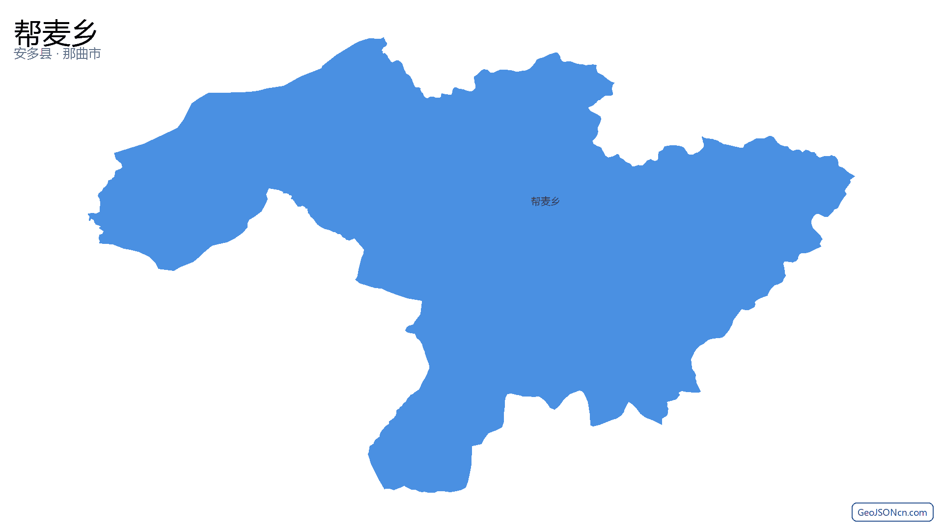 帮麦乡行政区划边界地图（安多县·那曲市）,提供GeoJSON、SHP矢量边界数据下载及高清地图大图(PNG/JPG) - GeoJSONcn.com