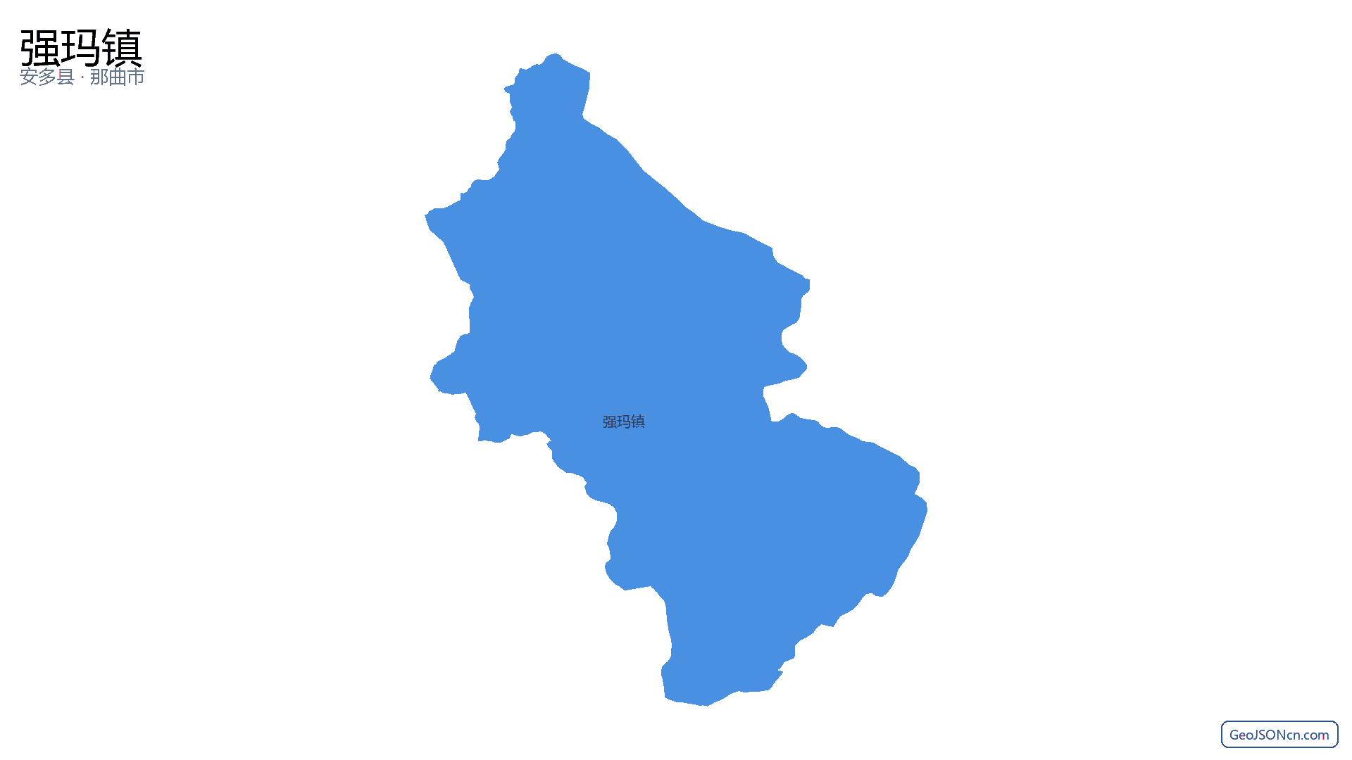 强玛镇行政区划边界地图（安多县·那曲市）,提供GeoJSON、SHP矢量边界数据下载及高清地图大图(PNG/JPG) - GeoJSONcn.com