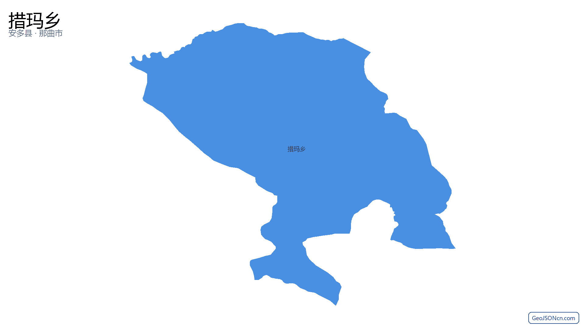 措玛乡行政区划边界地图（安多县·那曲市）,提供GeoJSON、SHP矢量边界数据下载及高清地图大图(PNG/JPG) - GeoJSONcn.com