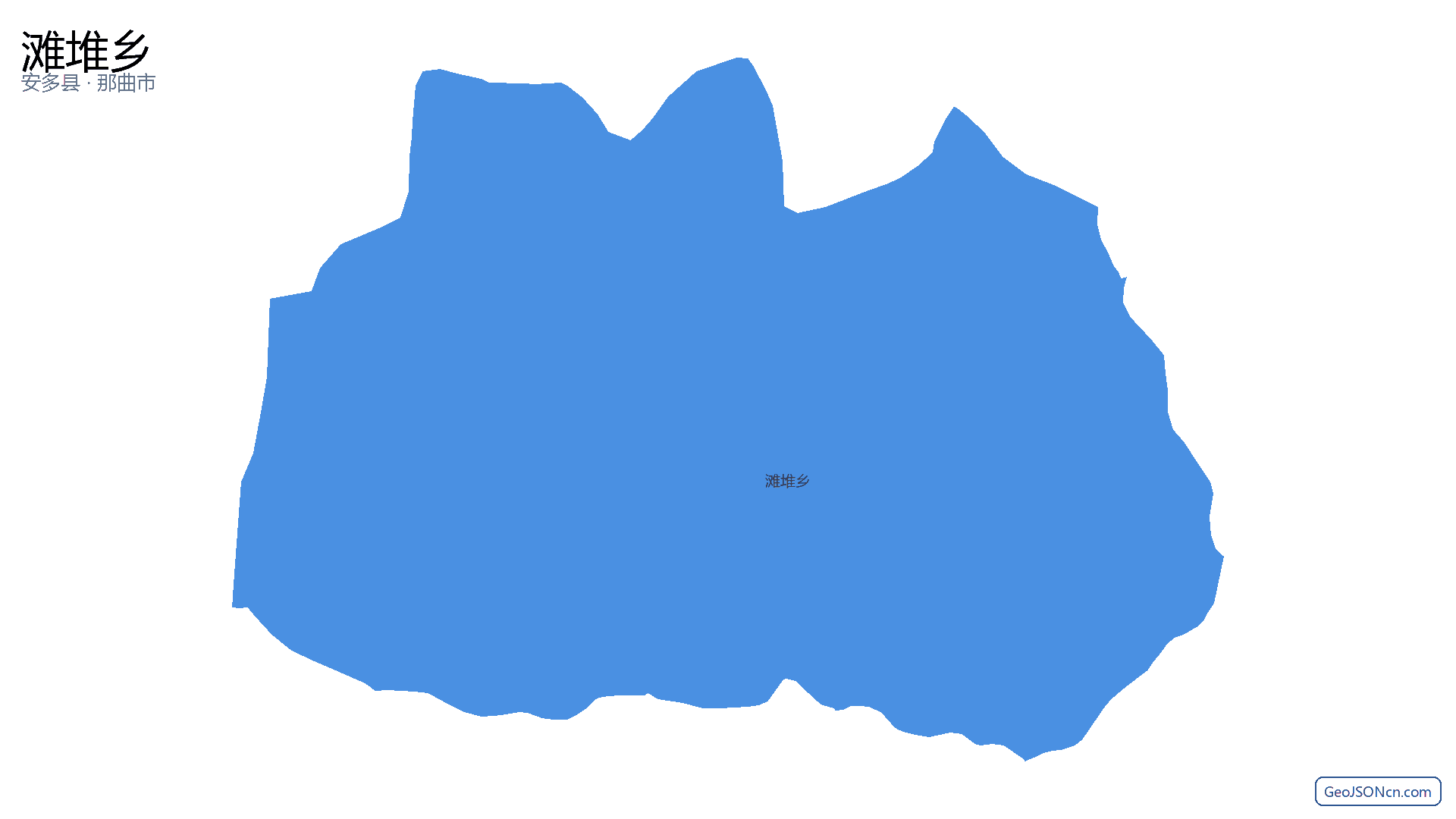 滩堆乡行政区划边界地图(安多县·那曲市),提供GeoJSON、SHP矢量边界数据下载及高清地图大图(PNG/JPG) - GeoJSONcn.com