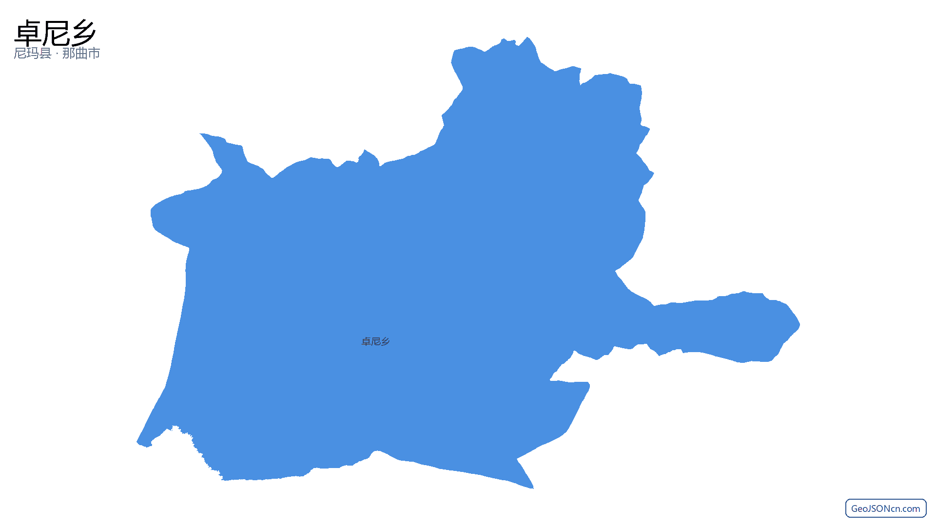 卓尼乡行政区划边界地图（尼玛县·那曲市）,提供GeoJSON、SHP矢量边界数据下载及高清地图大图(PNG/JPG) - GeoJSONcn.com