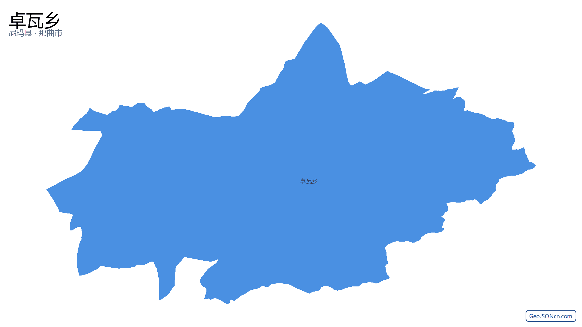 卓瓦乡行政区划边界地图（尼玛县·那曲市）,提供GeoJSON、SHP矢量边界数据下载及高清地图大图(PNG/JPG) - GeoJSONcn.com