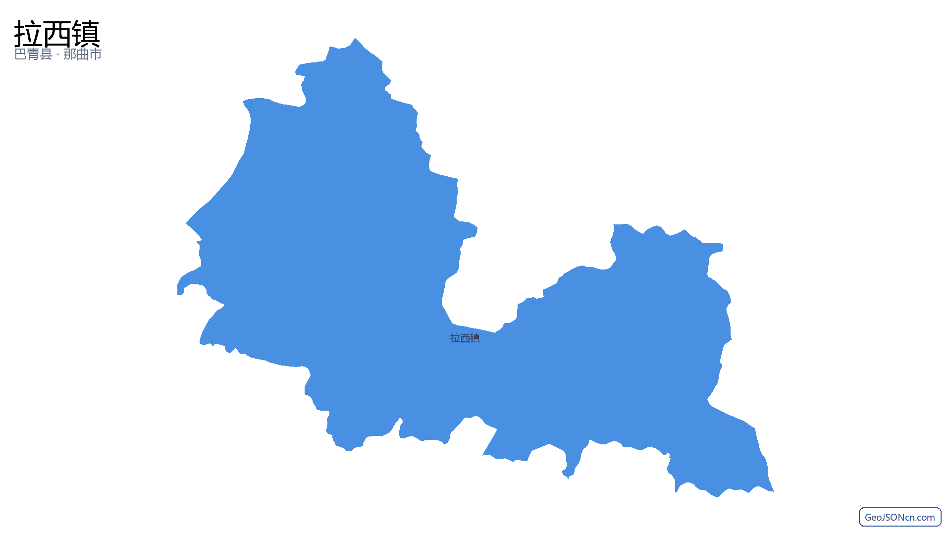 拉西镇行政区划边界地图（巴青县·那曲市）,提供GeoJSON、SHP矢量边界数据下载及高清地图大图(PNG/JPG) - GeoJSONcn.com