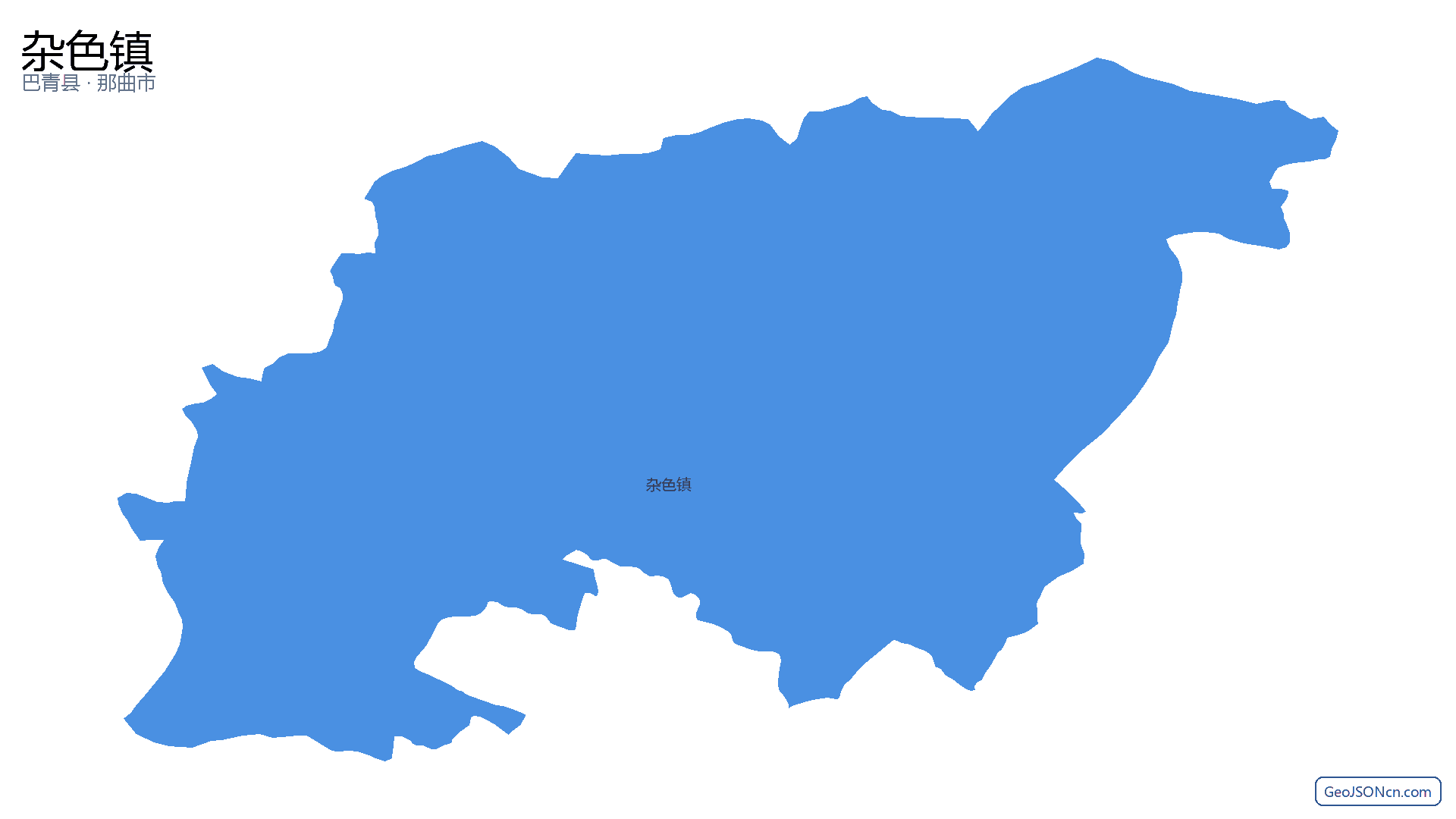 杂色镇行政区划边界地图（巴青县·那曲市）,提供GeoJSON、SHP矢量边界数据下载及高清地图大图(PNG/JPG) - GeoJSONcn.com