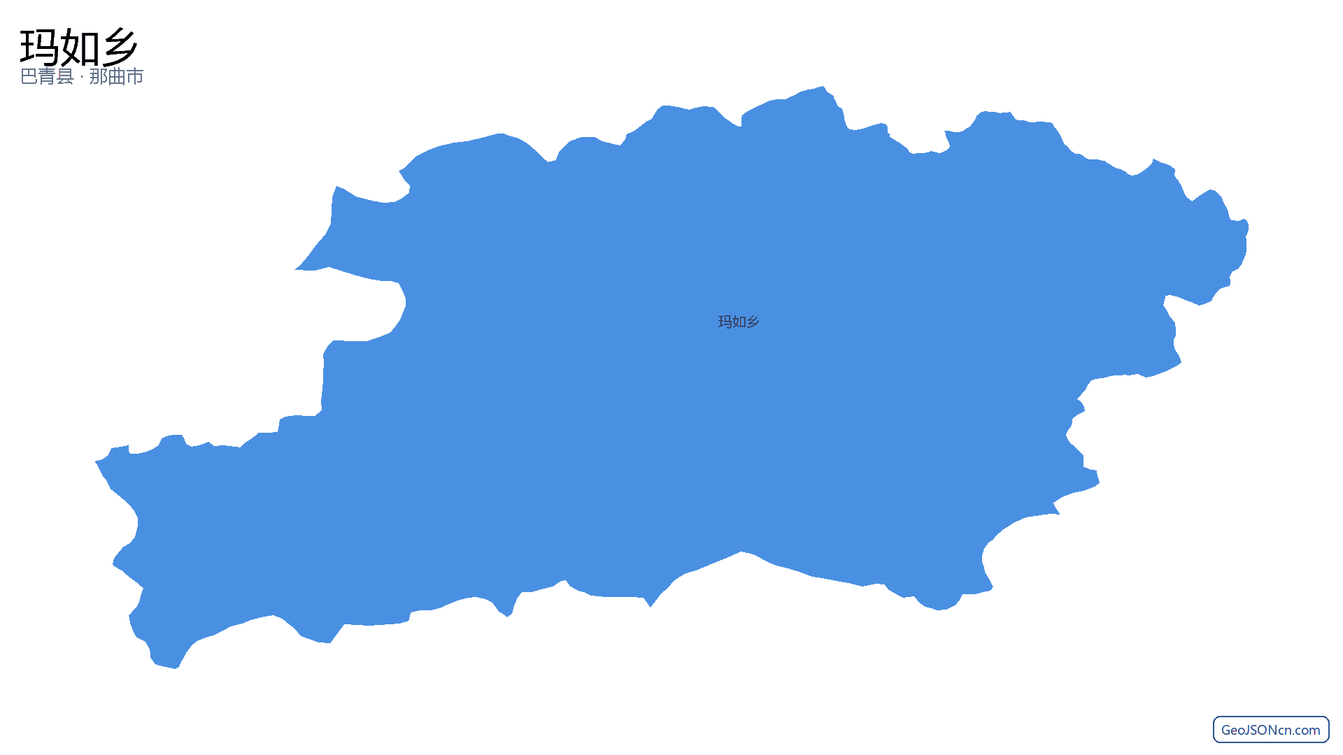 玛如乡行政区划边界地图（巴青县·那曲市）,提供GeoJSON、SHP矢量边界数据下载及高清地图大图(PNG/JPG) - GeoJSONcn.com