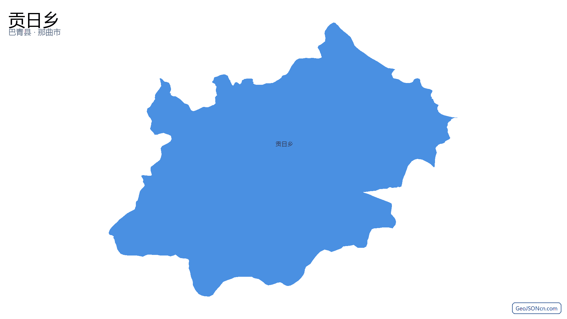 贡日乡行政区划边界地图（巴青县·那曲市）,提供GeoJSON、SHP矢量边界数据下载及高清地图大图(PNG/JPG) - GeoJSONcn.com