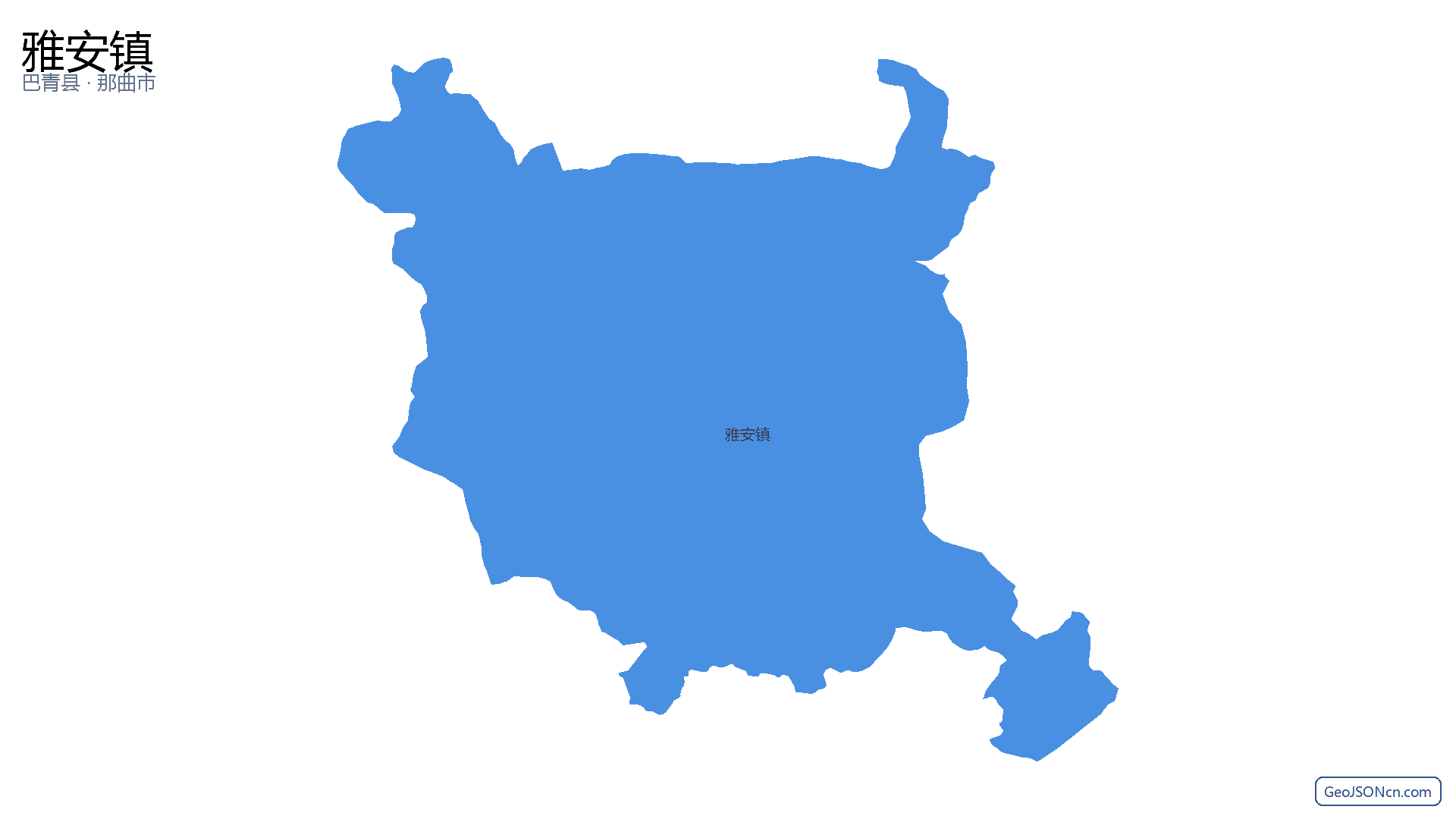 雅安镇行政区划边界地图（巴青县·那曲市）,提供GeoJSON、SHP矢量边界数据下载及高清地图大图(PNG/JPG) - GeoJSONcn.com
