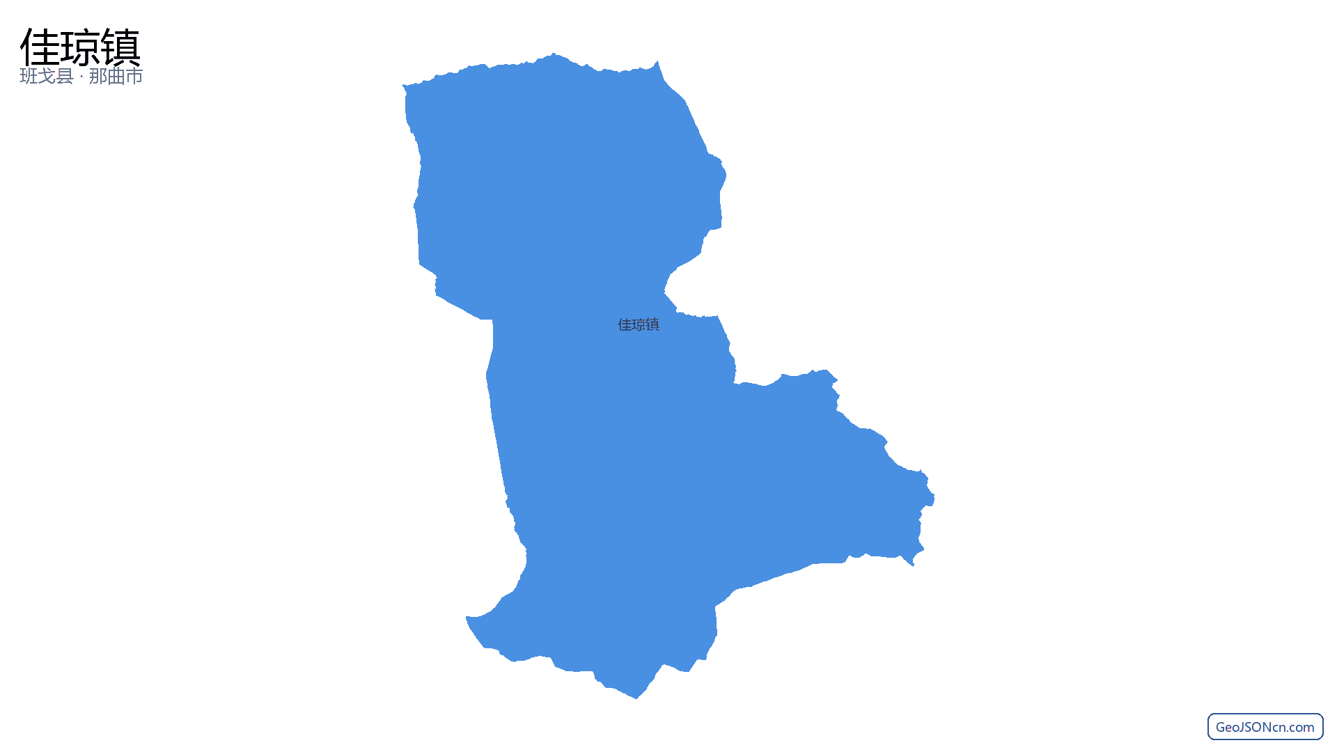 佳琼镇行政区划边界地图（班戈县·那曲市）,提供GeoJSON、SHP矢量边界数据下载及高清地图大图(PNG/JPG) - GeoJSONcn.com