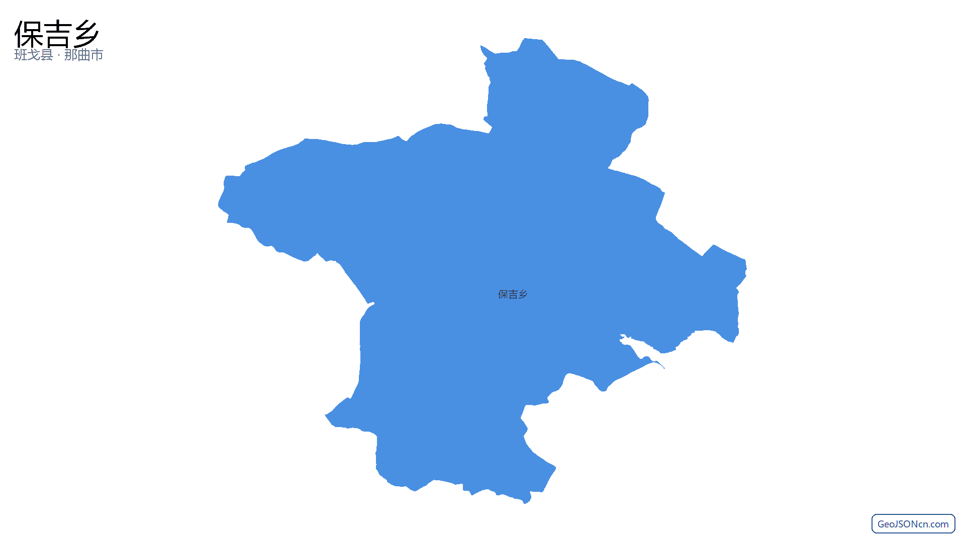 保吉乡行政区划边界地图（班戈县·那曲市）,提供GeoJSON、SHP矢量边界数据下载及高清地图大图(PNG/JPG) - GeoJSONcn.com
