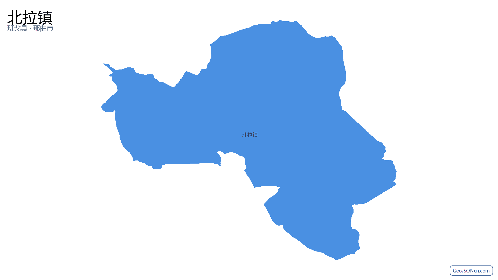 北拉镇行政区划边界地图（班戈县·那曲市）,提供GeoJSON、SHP矢量边界数据下载及高清地图大图(PNG/JPG) - GeoJSONcn.com
