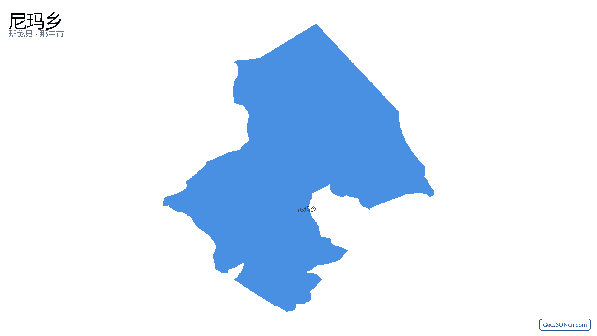 尼玛乡行政区划边界地图（班戈县·那曲市）,提供GeoJSON、SHP矢量边界数据下载及高清地图大图(PNG/JPG) - GeoJSONcn.com