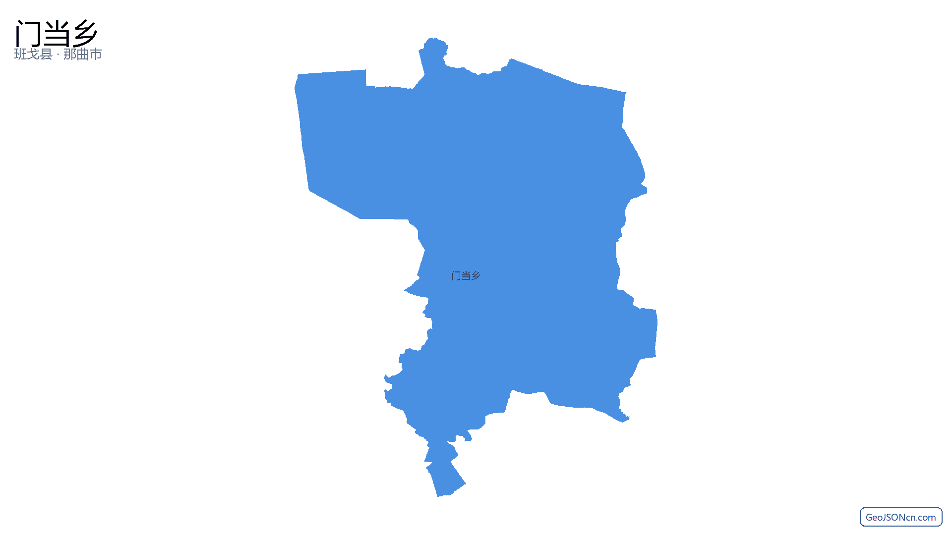 门当乡行政区划边界地图（班戈县·那曲市）,提供GeoJSON、SHP矢量边界数据下载及高清地图大图(PNG/JPG) - GeoJSONcn.com
