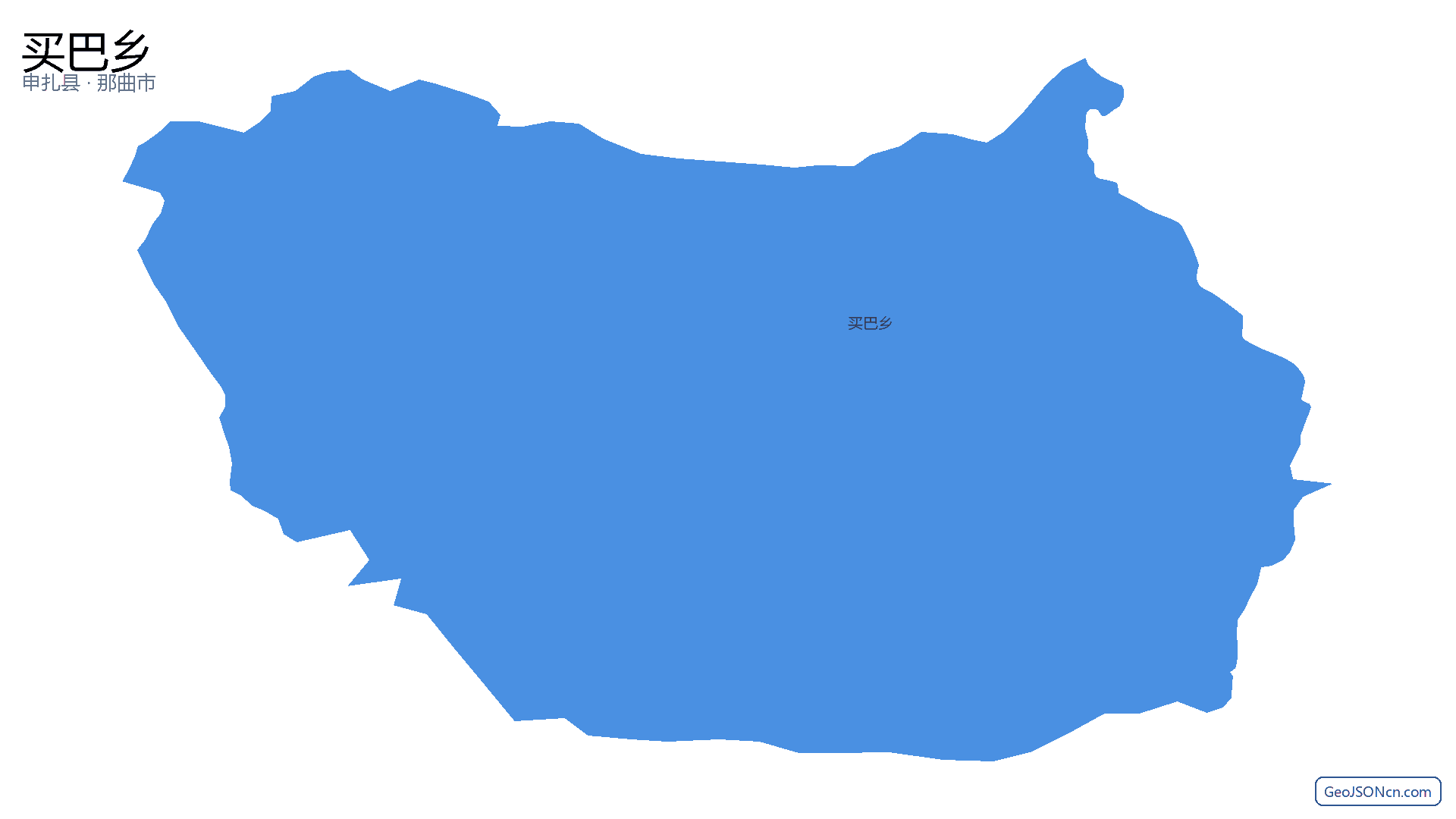 买巴乡行政区划边界地图（申扎县·那曲市）,提供GeoJSON、SHP矢量边界数据下载及高清地图大图(PNG/JPG) - GeoJSONcn.com