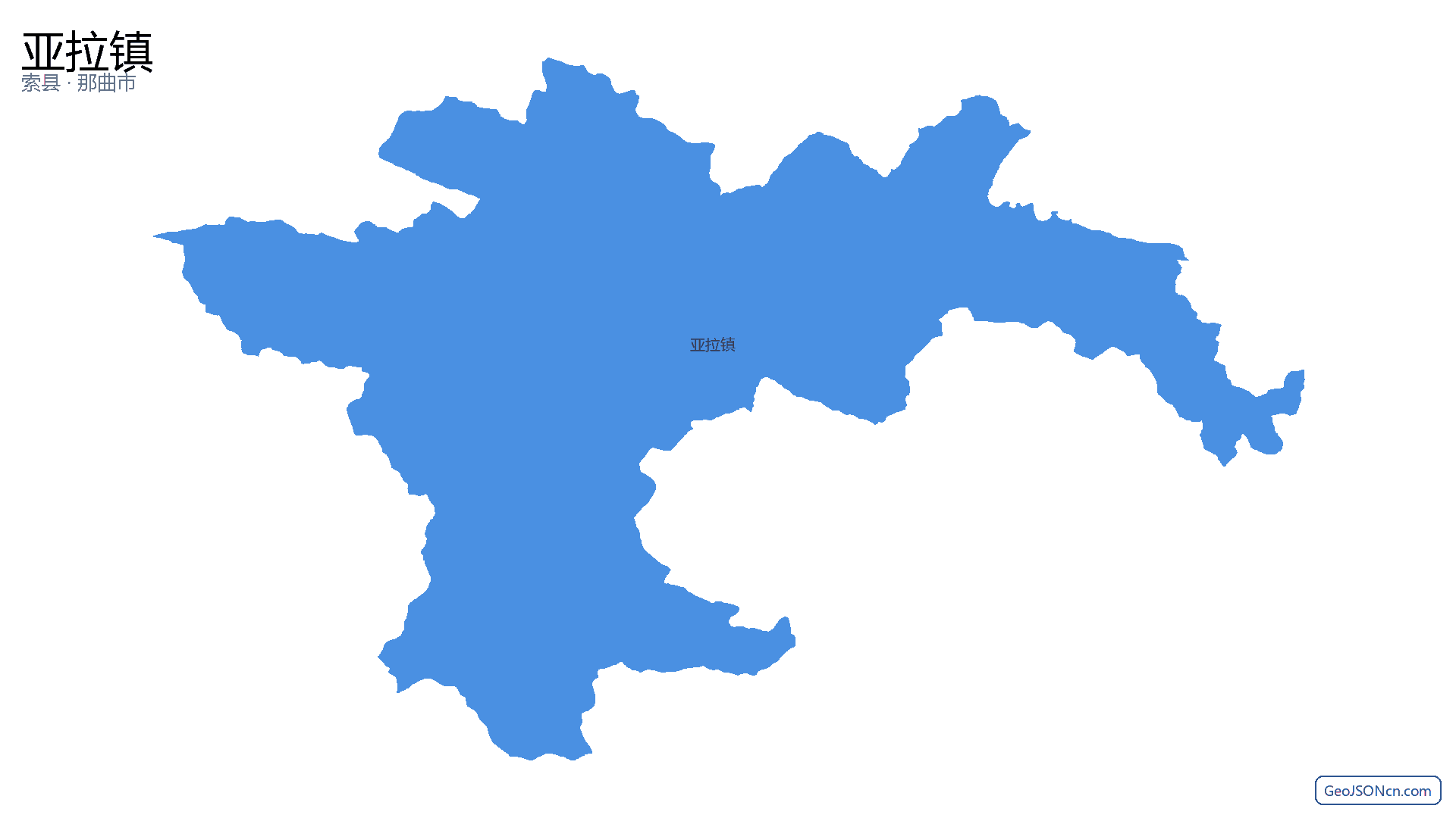 亚拉镇行政区划边界地图（索县·那曲市）,提供GeoJSON、SHP矢量边界数据下载及高清地图大图(PNG/JPG) - GeoJSONcn.com