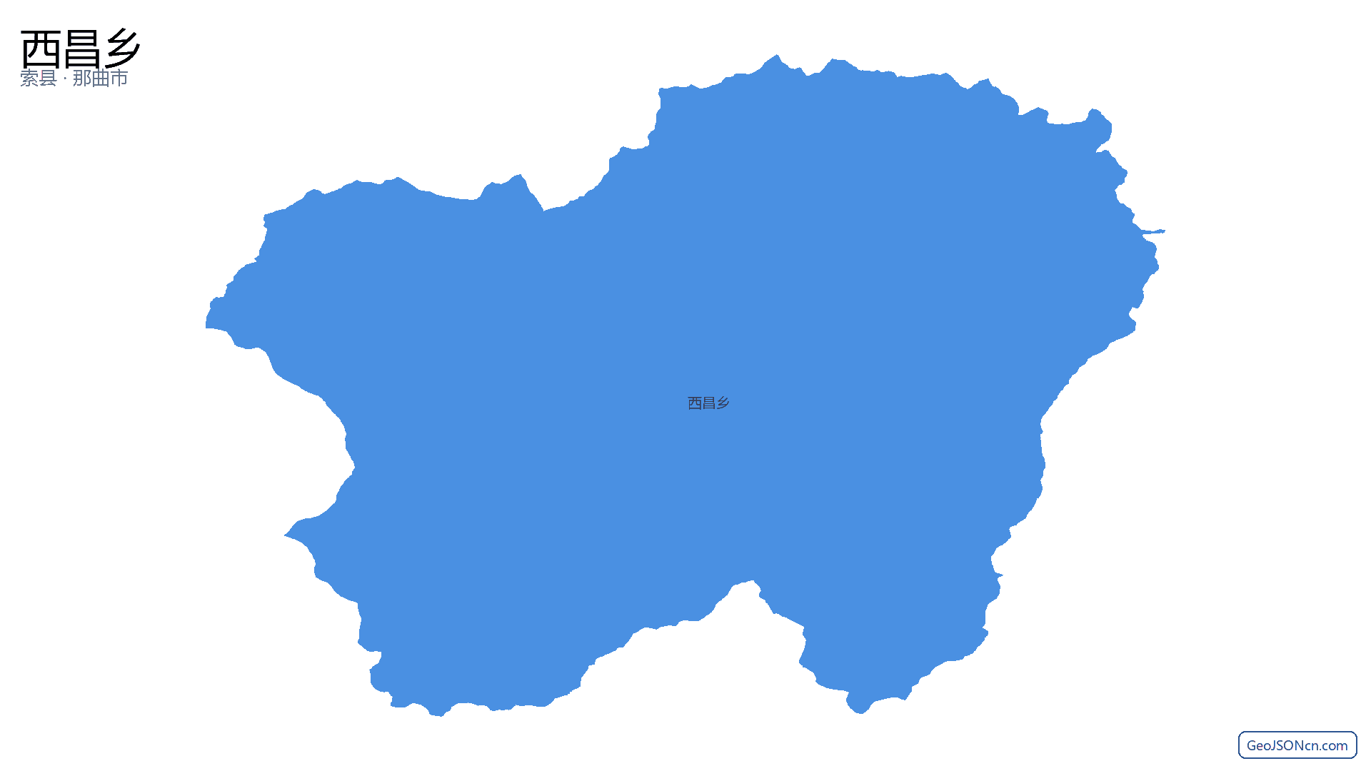 西昌乡行政区划边界地图（索县·那曲市）,提供GeoJSON、SHP矢量边界数据下载及高清地图大图(PNG/JPG) - GeoJSONcn.com