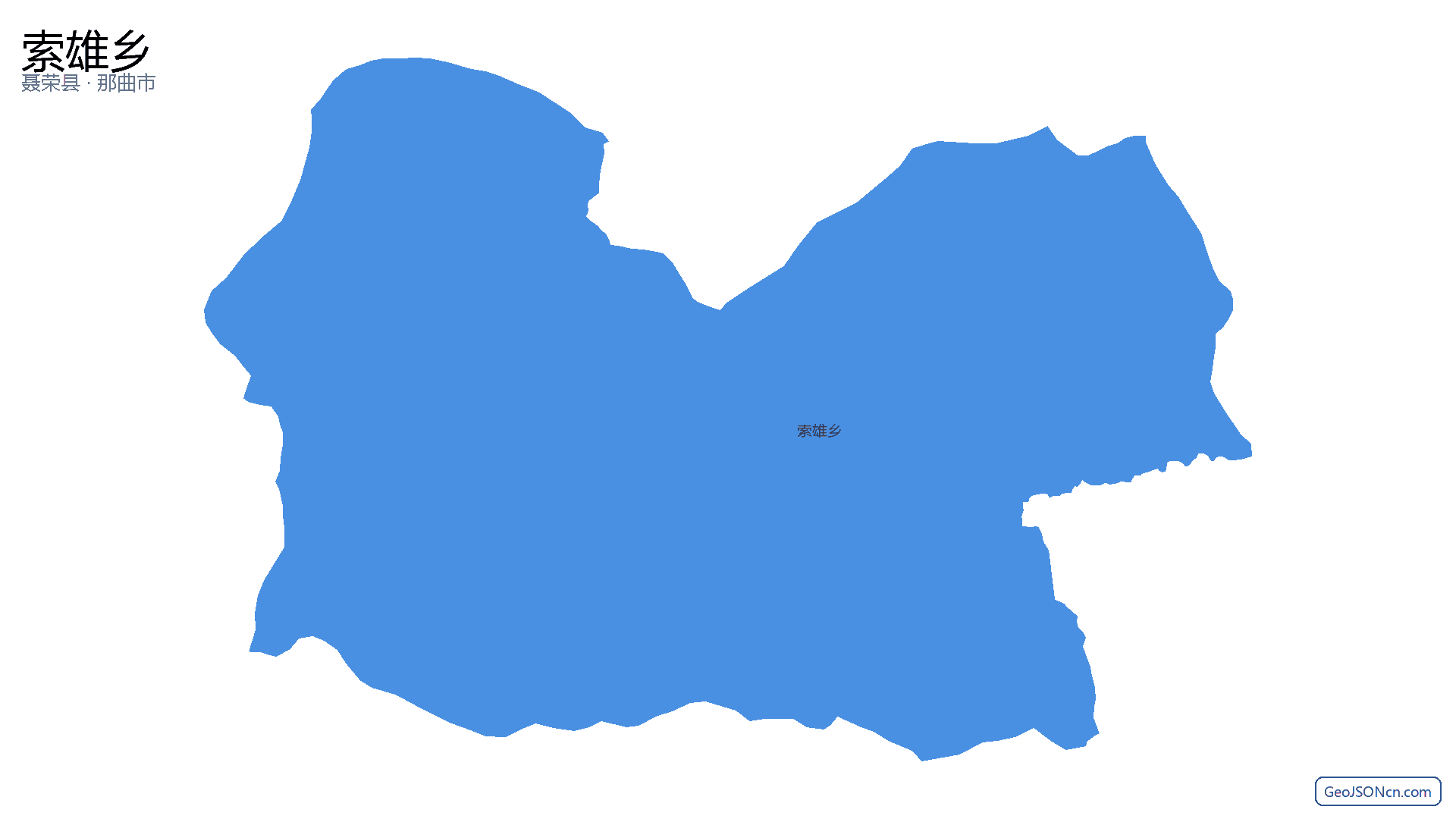 索雄乡行政区划边界地图（聂荣县·那曲市）,提供GeoJSON、SHP矢量边界数据下载及高清地图大图(PNG/JPG) - GeoJSONcn.com