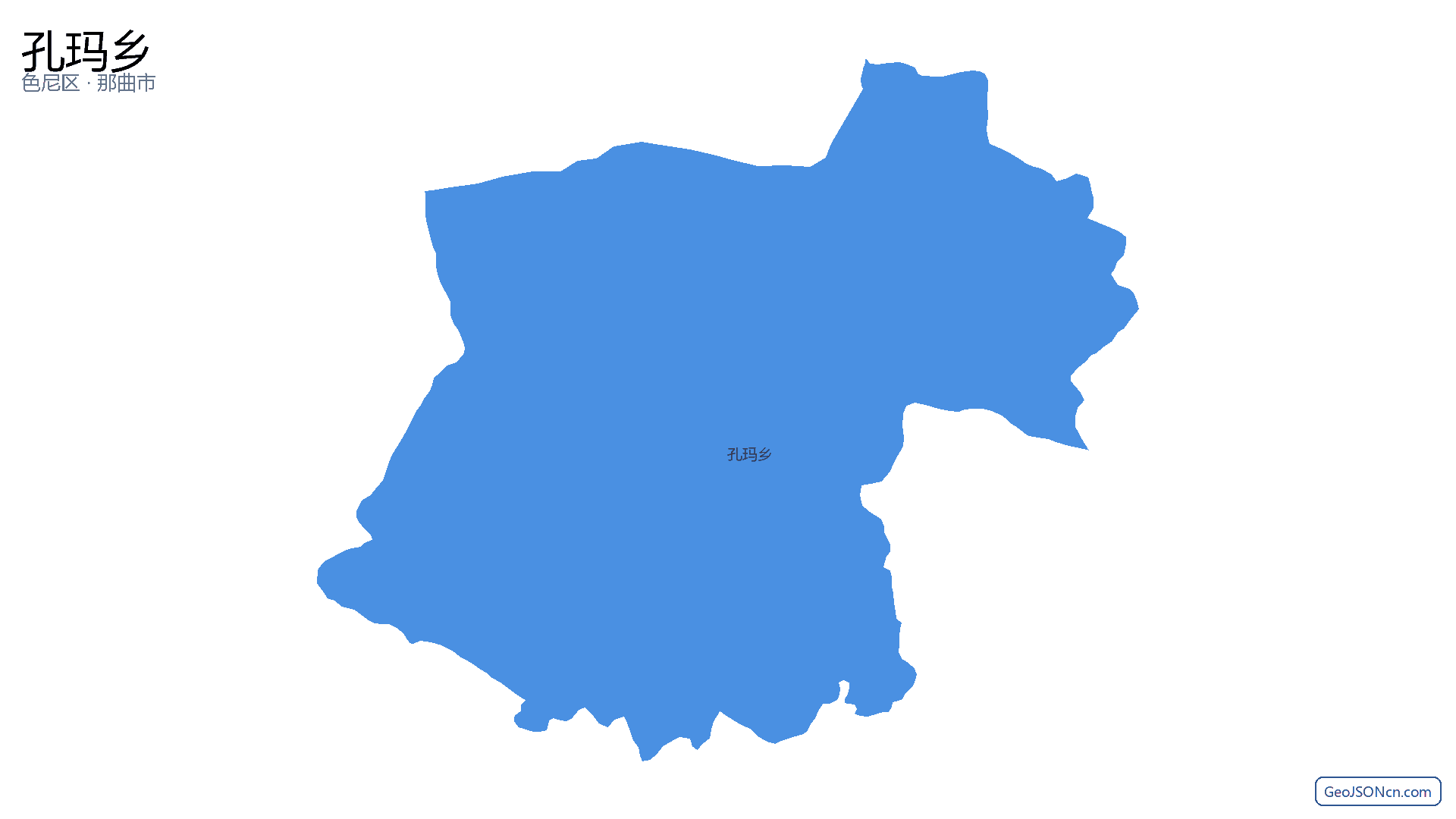 孔玛乡行政区划边界地图（色尼区·那曲市）,提供GeoJSON、SHP矢量边界数据下载及高清地图大图(PNG/JPG) - GeoJSONcn.com