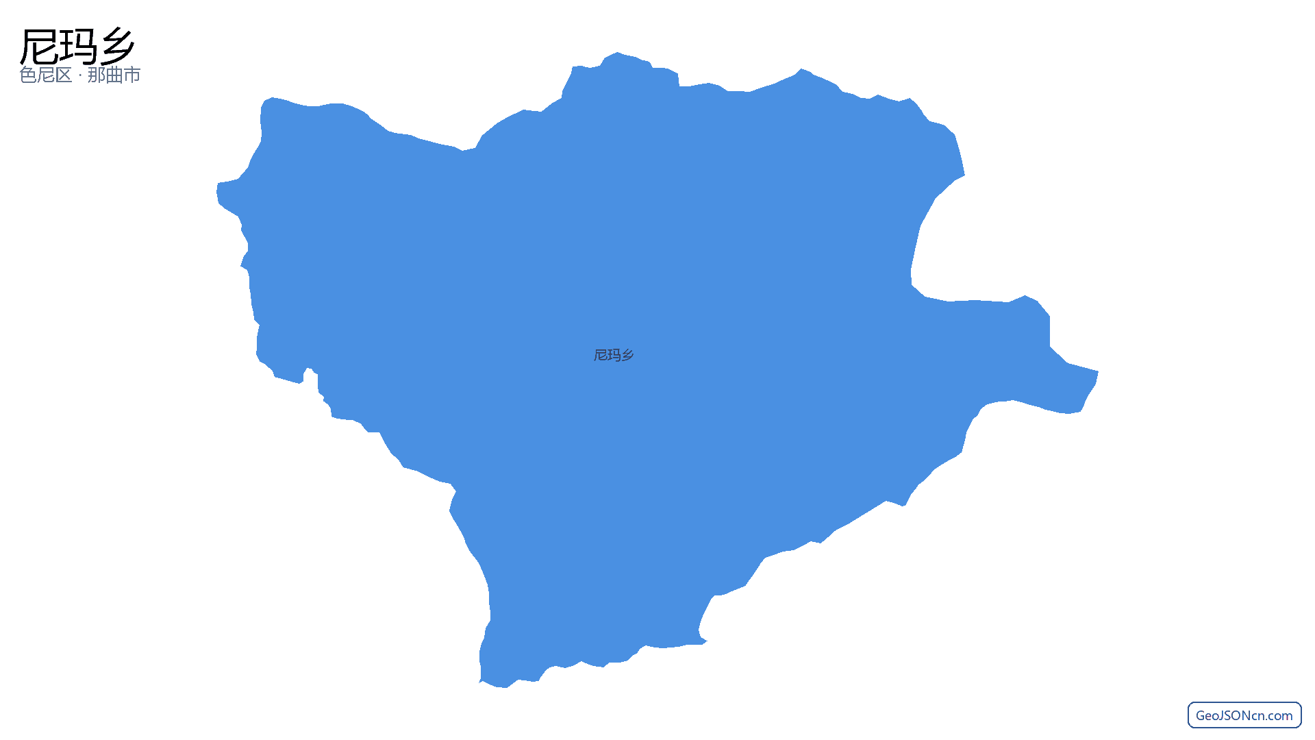 尼玛乡行政区划边界地图（色尼区·那曲市）,提供GeoJSON、SHP矢量边界数据下载及高清地图大图(PNG/JPG) - GeoJSONcn.com