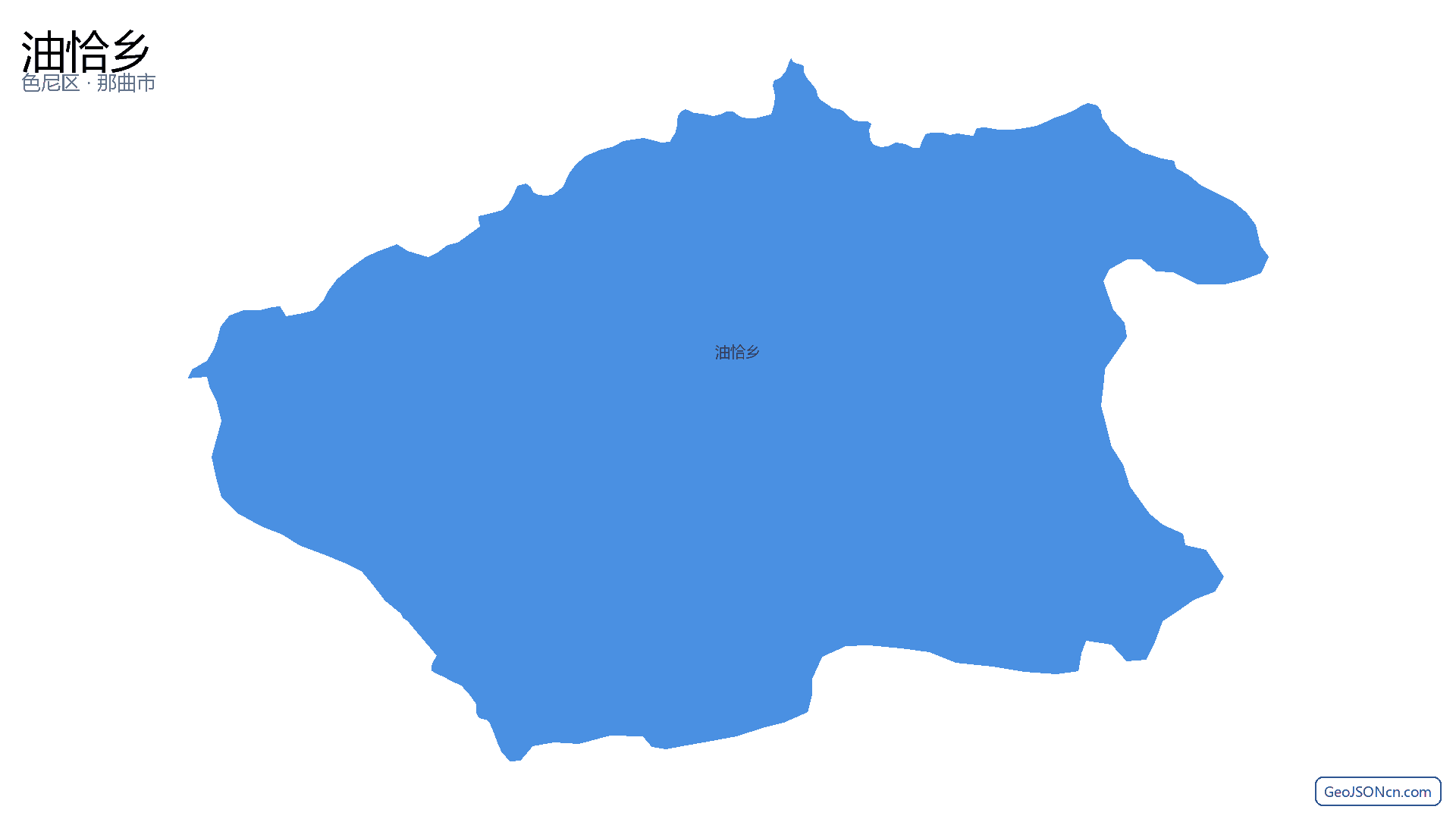 油恰乡行政区划边界地图（色尼区·那曲市）,提供GeoJSON、SHP矢量边界数据下载及高清地图大图(PNG/JPG) - GeoJSONcn.com