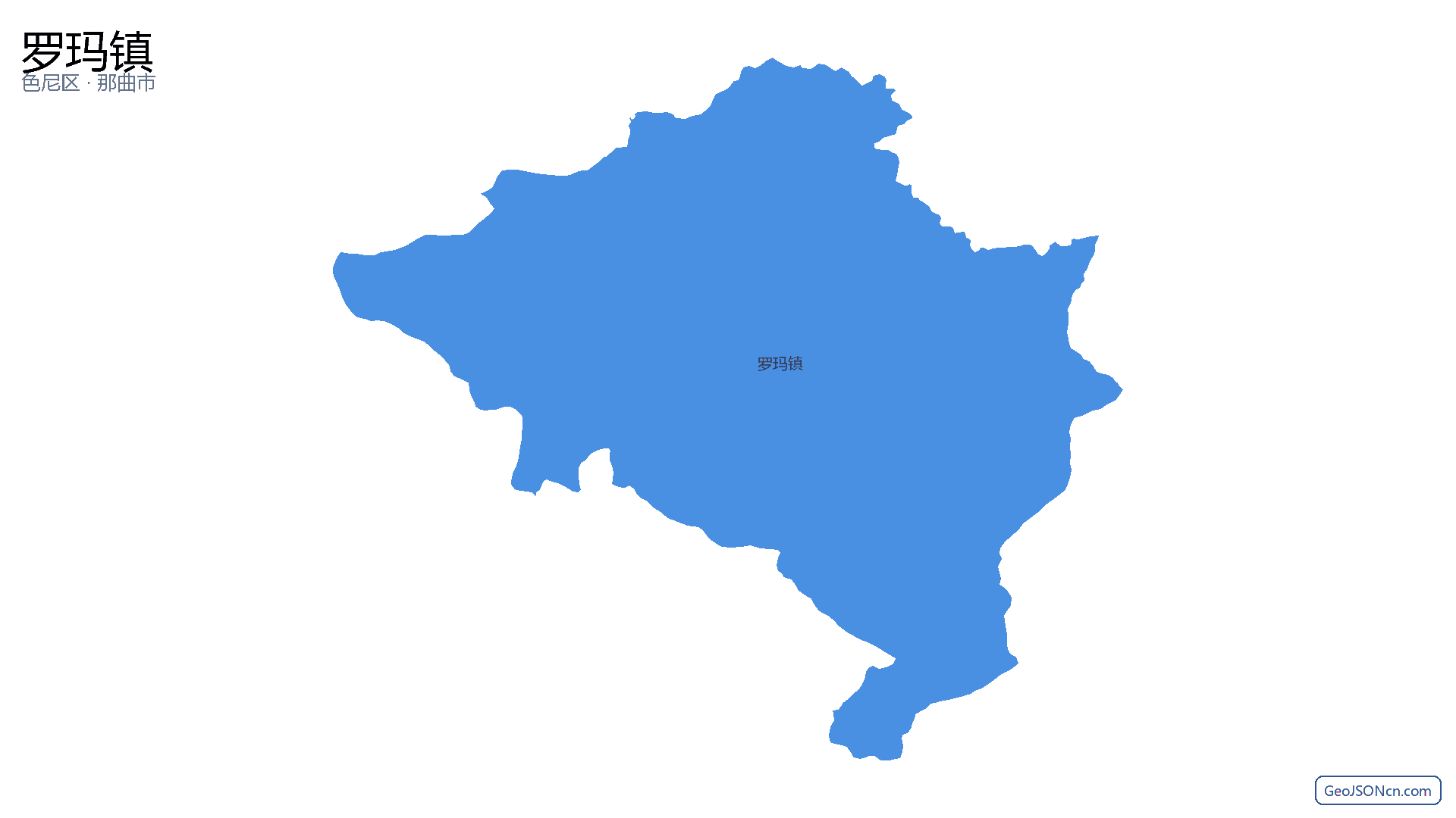罗玛镇行政区划边界地图（色尼区·那曲市）,提供GeoJSON、SHP矢量边界数据下载及高清地图大图(PNG/JPG) - GeoJSONcn.com