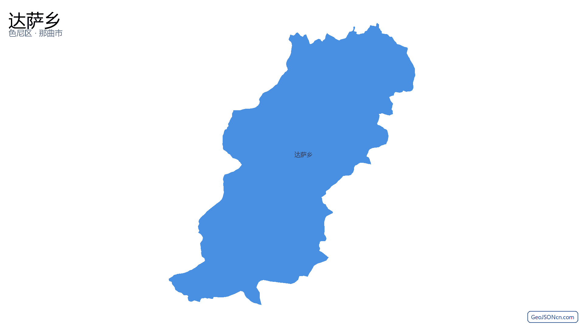 达萨乡行政区划边界地图（色尼区·那曲市）,提供GeoJSON、SHP矢量边界数据下载及高清地图大图(PNG/JPG) - GeoJSONcn.com