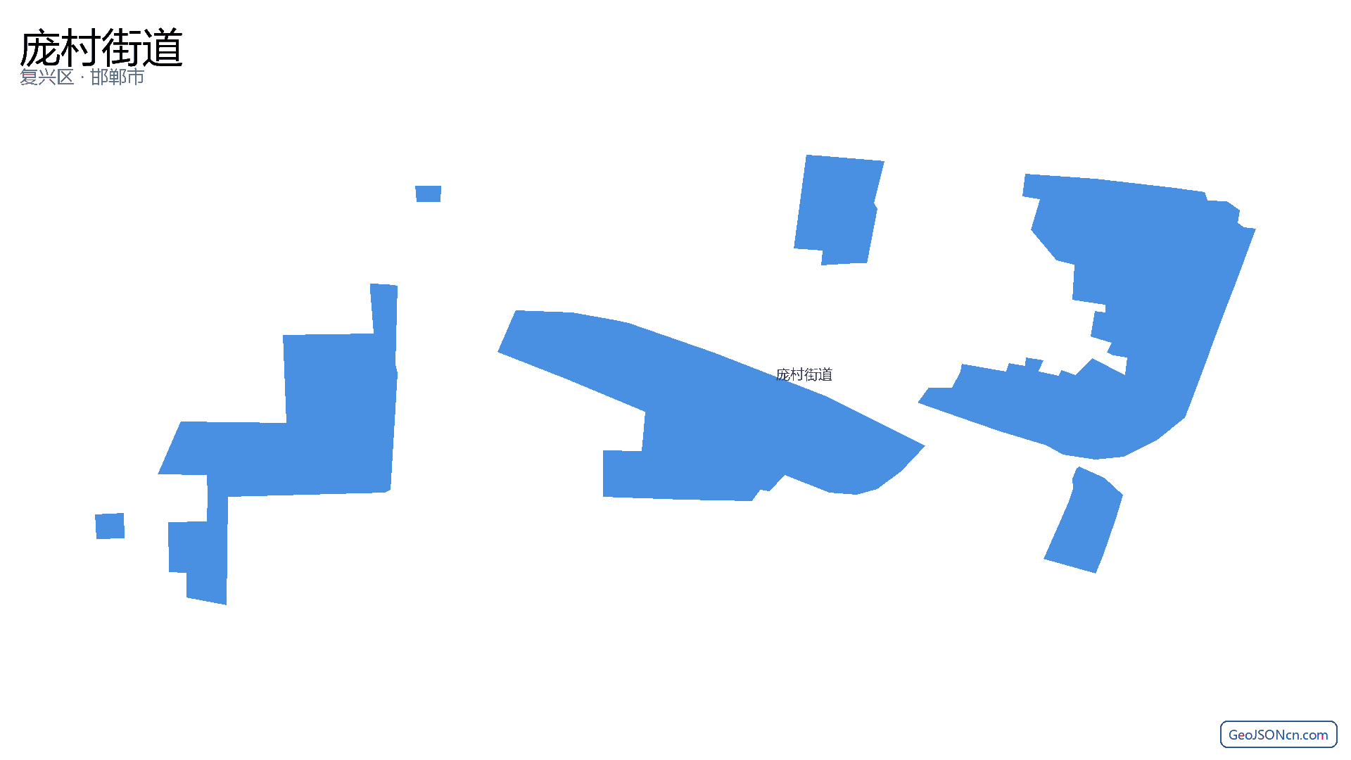 庞村街道行政区划边界地图(复兴区·邯郸市),提供GeoJSON、SHP矢量边界数据下载及高清地图大图(PNG/JPG) - GeoJSONcn.com