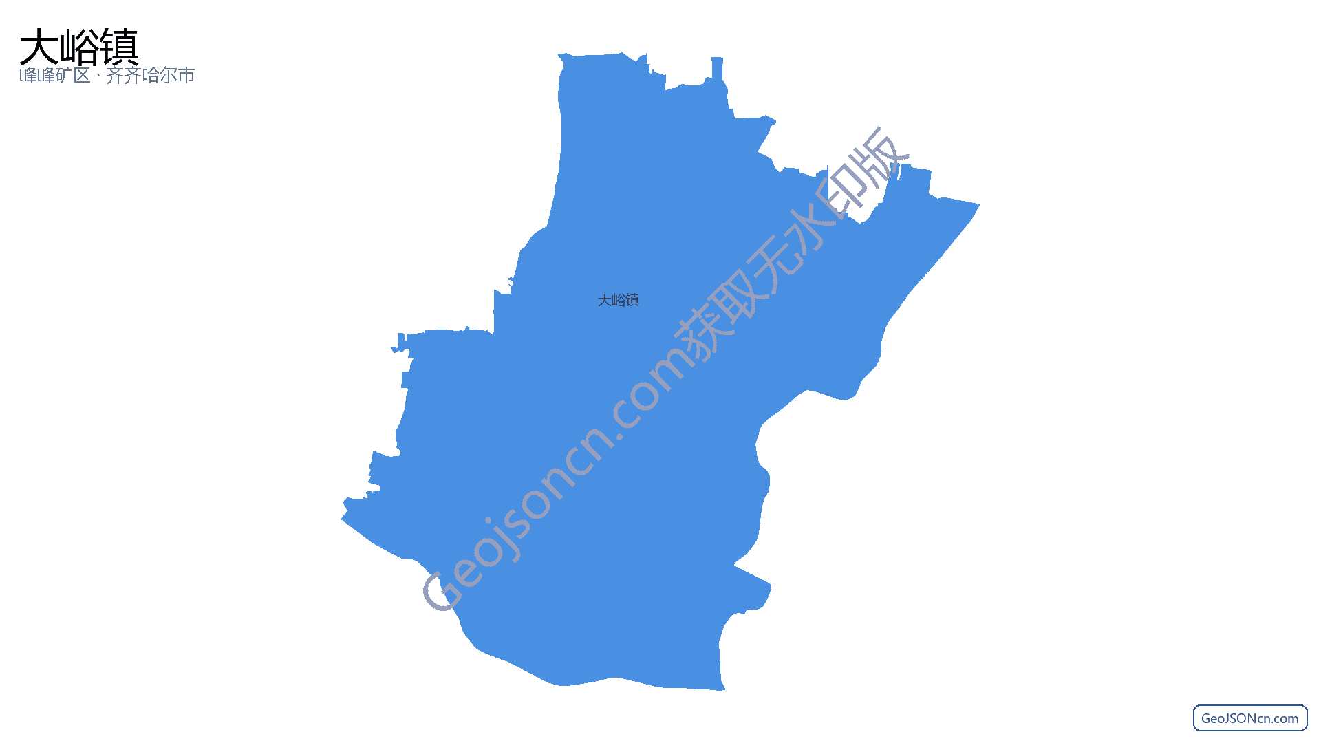大峪镇行政区划边界地图（峰峰矿区·邯郸市）,提供GeoJSON、SHP矢量边界数据下载及高清地图大图(PNG/JPG) - GeoJSONcn.com