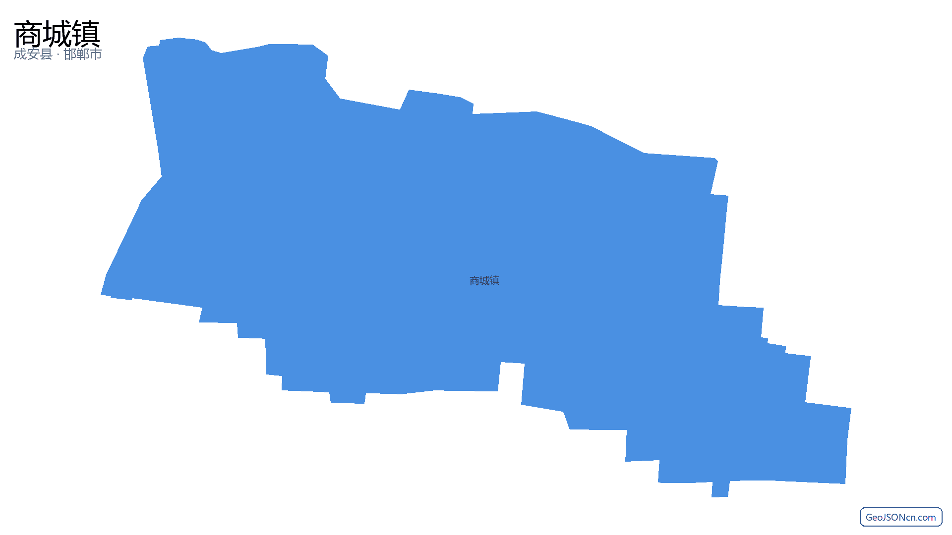 商城镇行政区划边界地图（成安县·邯郸市）,提供GeoJSON、SHP矢量边界数据下载及高清地图大图(PNG/JPG) - GeoJSONcn.com