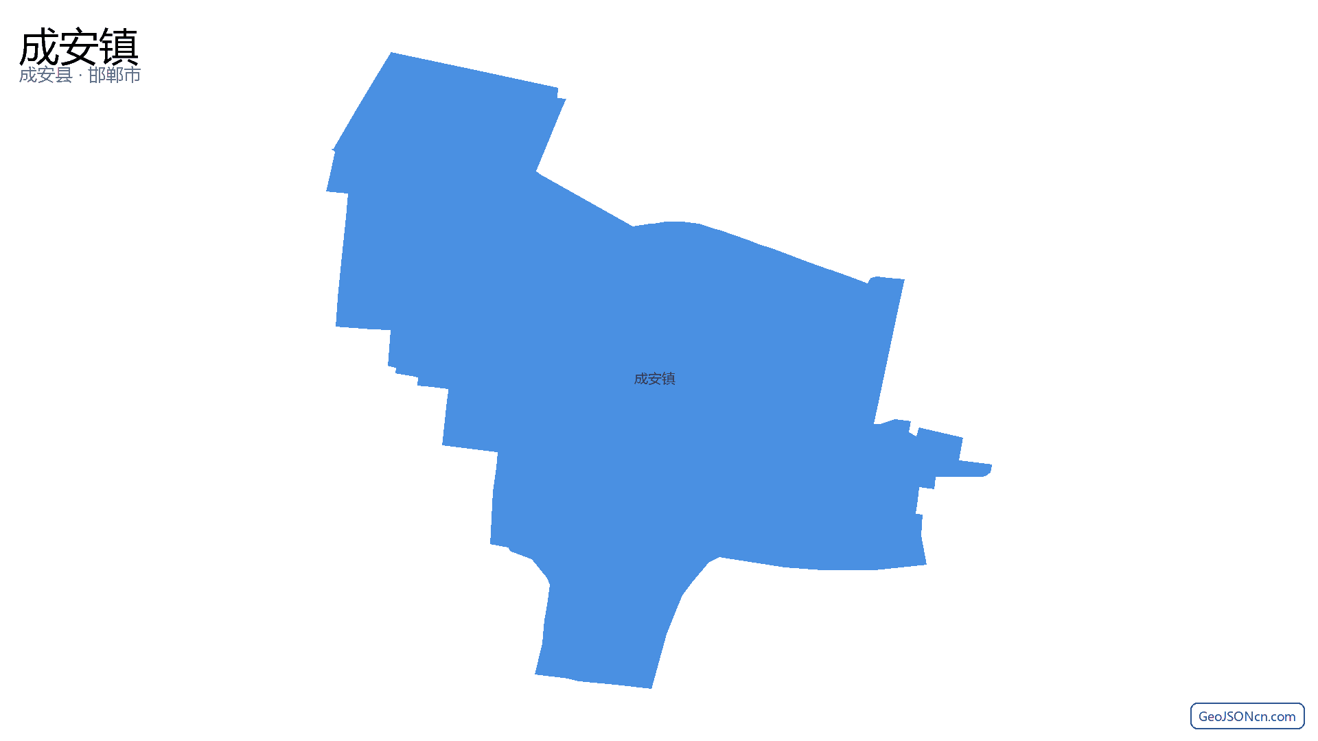 成安镇行政区划边界地图（成安县·邯郸市）,提供GeoJSON、SHP矢量边界数据下载及高清地图大图(PNG/JPG) - GeoJSONcn.com