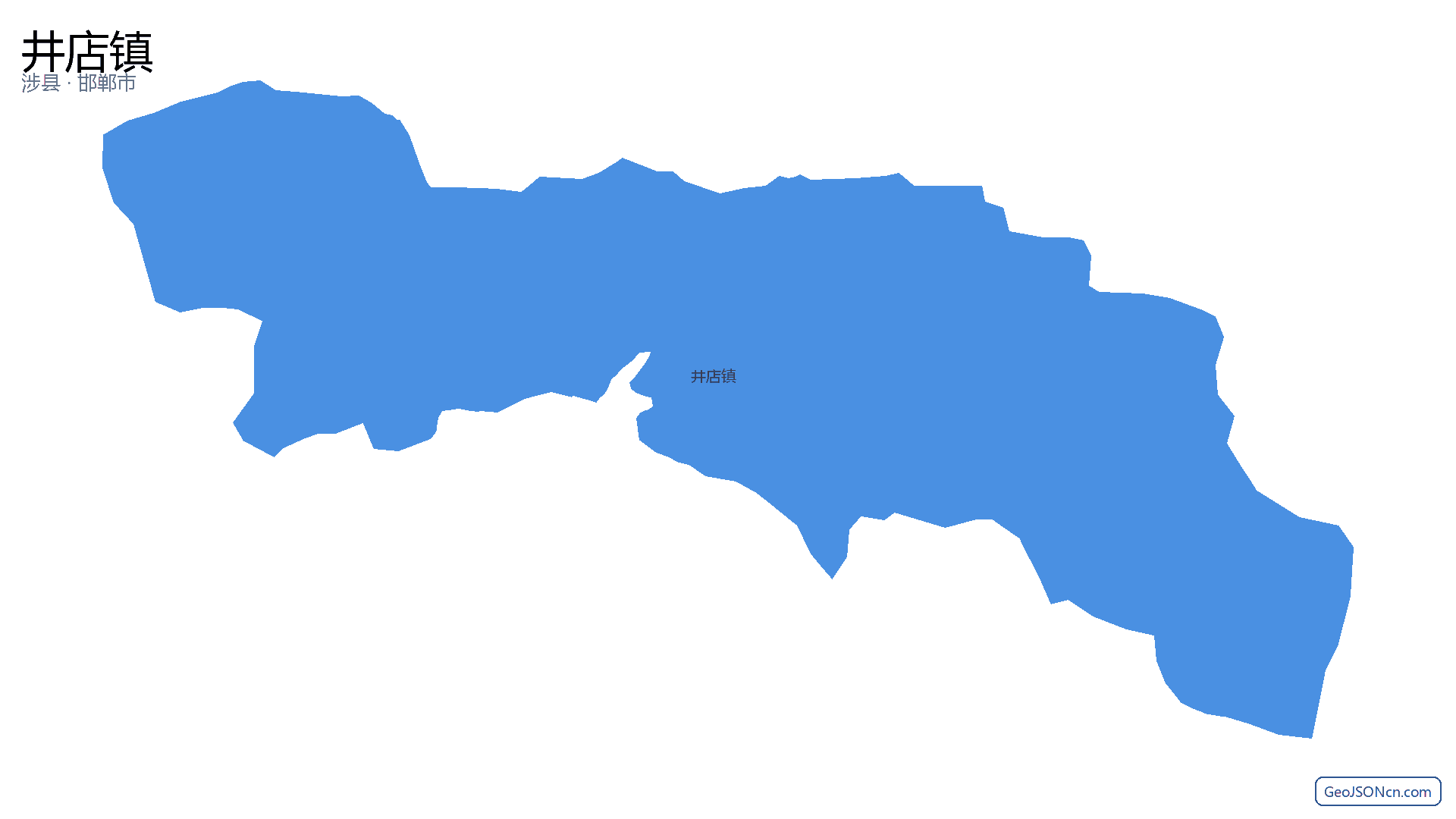 井店镇行政区划边界地图（涉县·邯郸市）,提供GeoJSON、SHP矢量边界数据下载及高清地图大图(PNG/JPG) - GeoJSONcn.com
