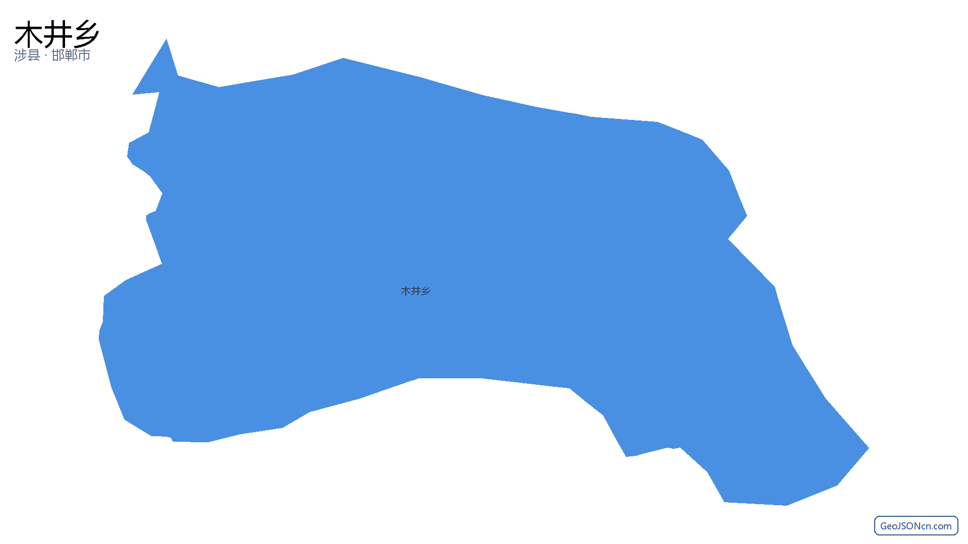 木井乡行政区划边界地图（涉县·邯郸市）,提供GeoJSON、SHP矢量边界数据下载及高清地图大图(PNG/JPG) - GeoJSONcn.com