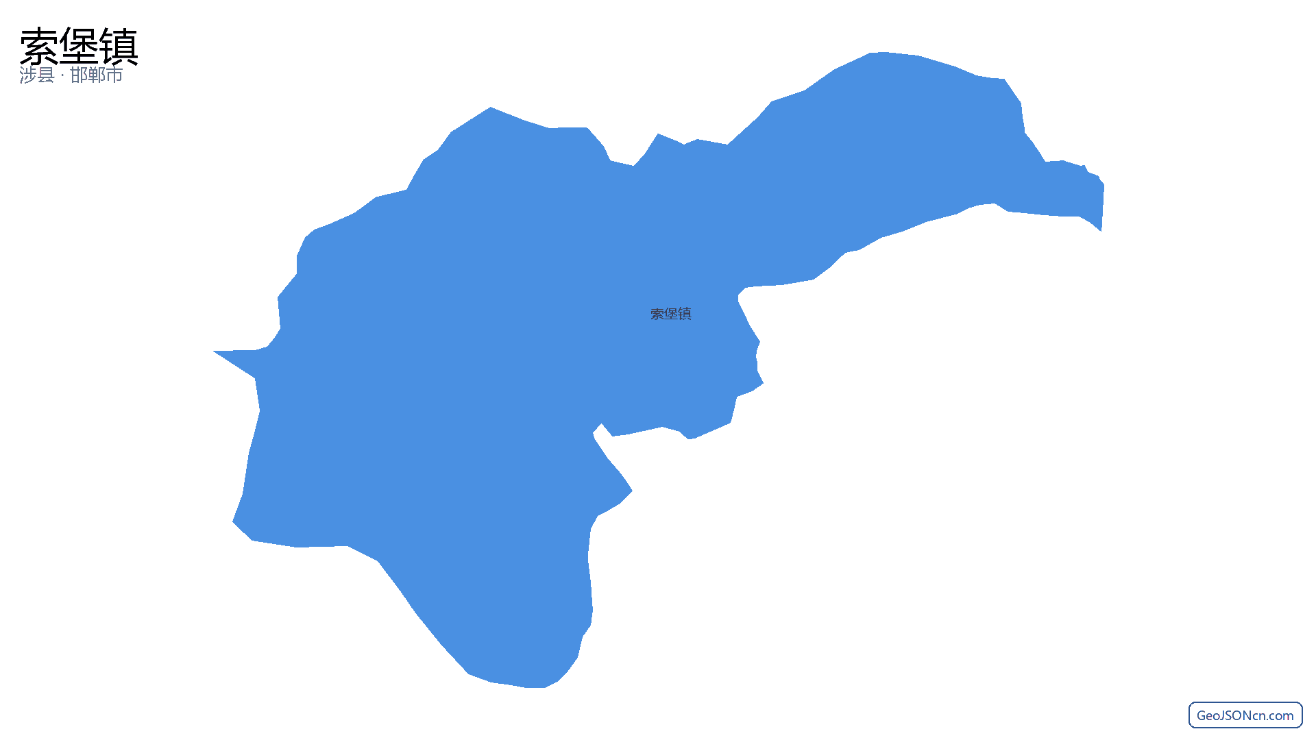 索堡镇行政区划边界地图(涉县·邯郸市),提供GeoJSON、SHP矢量边界数据下载及高清地图大图(PNG/JPG) - GeoJSONcn.com