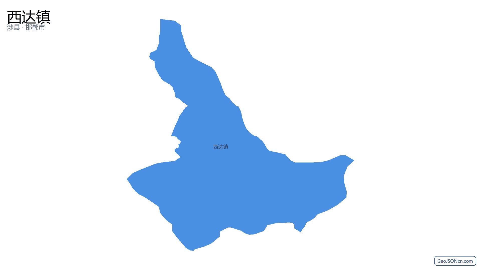 西达镇行政区划边界地图（涉县·邯郸市）,提供GeoJSON、SHP矢量边界数据下载及高清地图大图(PNG/JPG) - GeoJSONcn.com