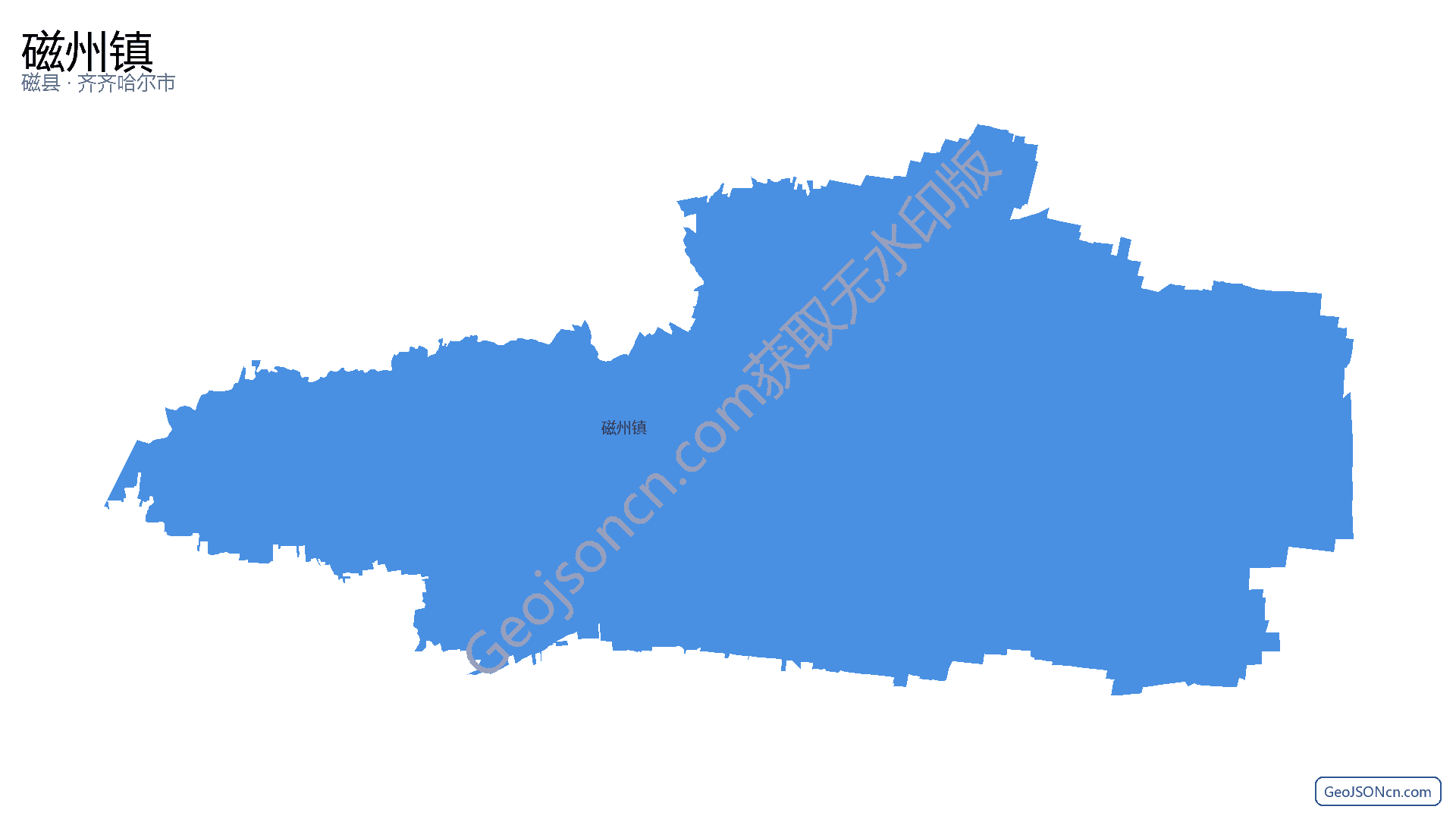 磁州镇行政区划边界地图（磁县·邯郸市）,提供GeoJSON、SHP矢量边界数据下载及高清地图大图(PNG/JPG) - GeoJSONcn.com