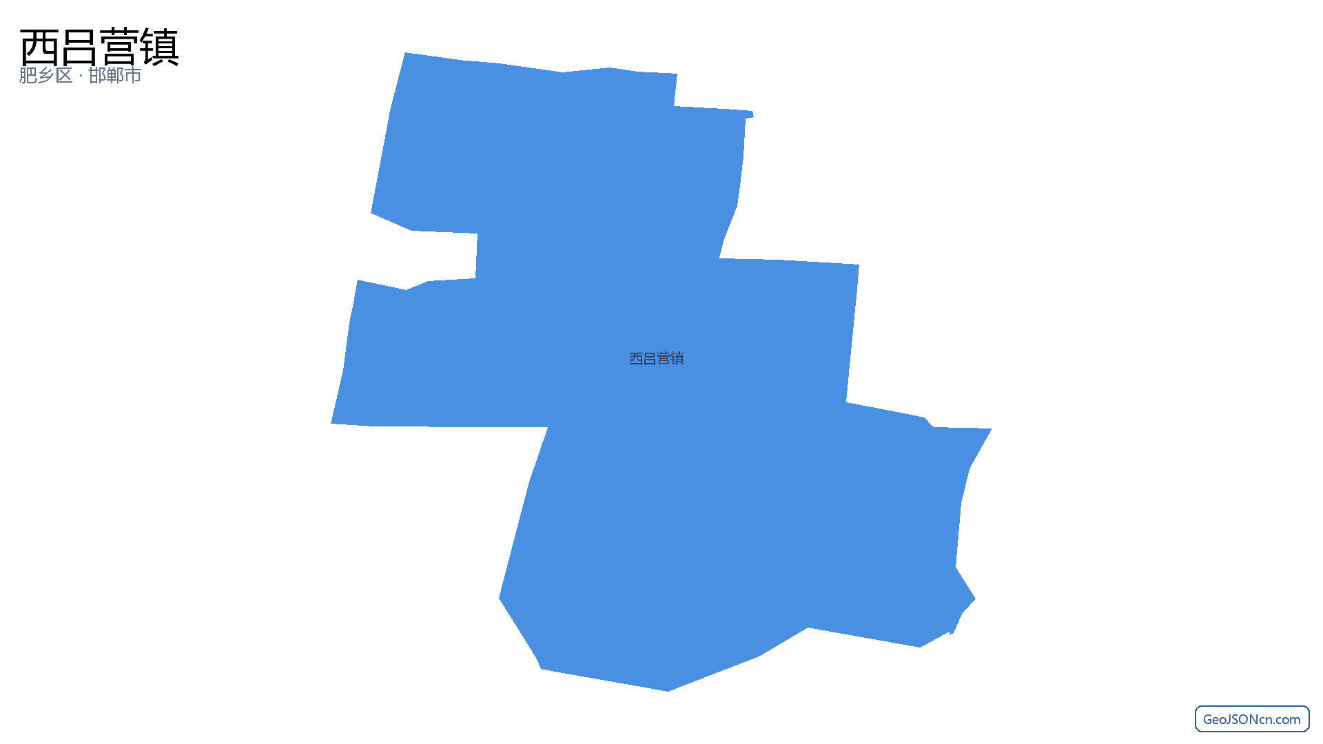 西吕营镇行政区划边界地图（肥乡区·邯郸市）,提供GeoJSON、SHP矢量边界数据下载及高清地图大图(PNG/JPG) - GeoJSONcn.com